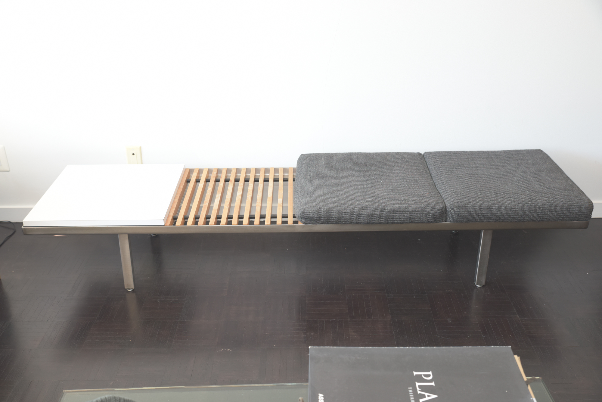 Mid Century Modern Style Metal and Wooden Entryway Bench, 21st Century