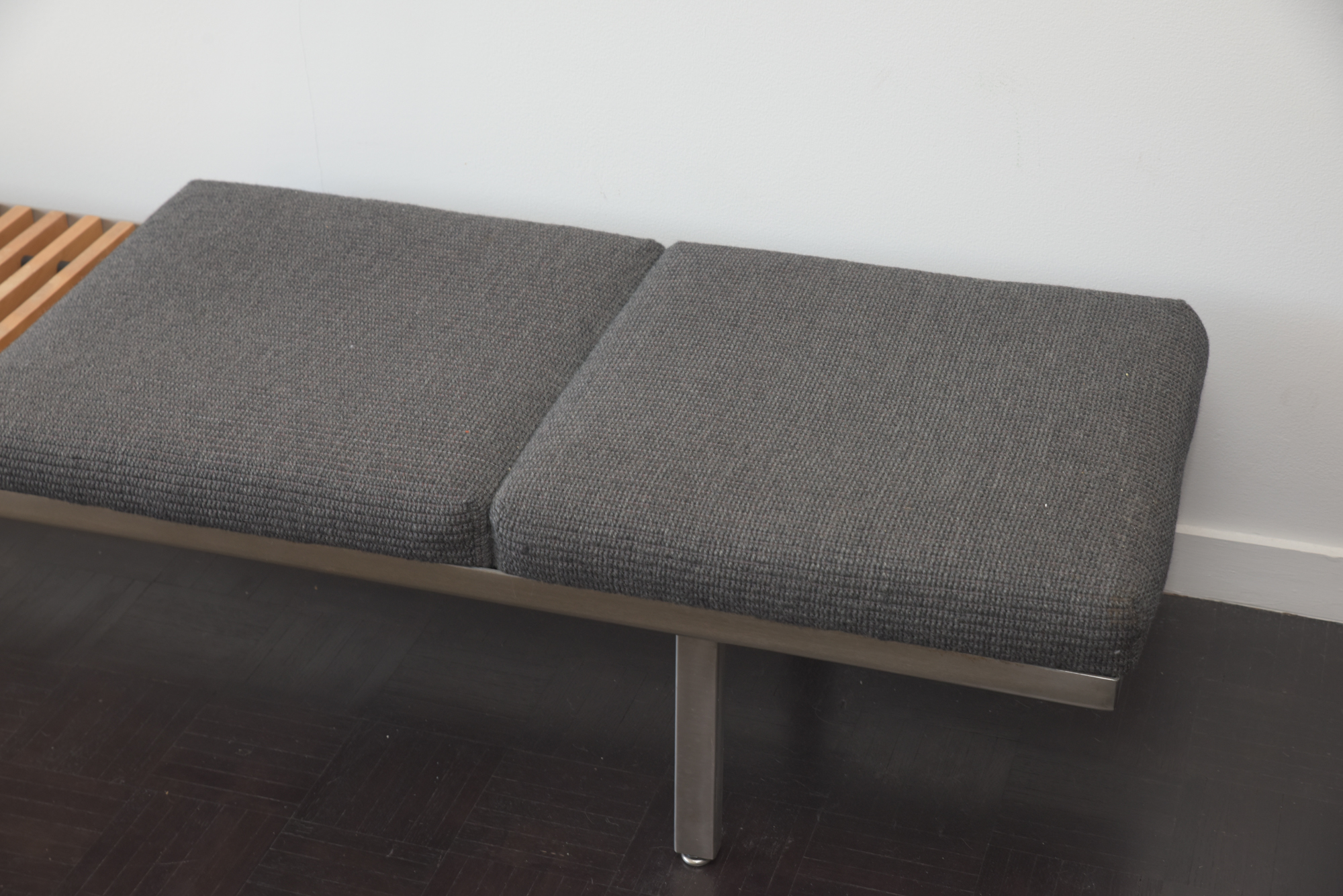 Mid Century Modern Style Metal and Wooden Entryway Bench, 21st Century