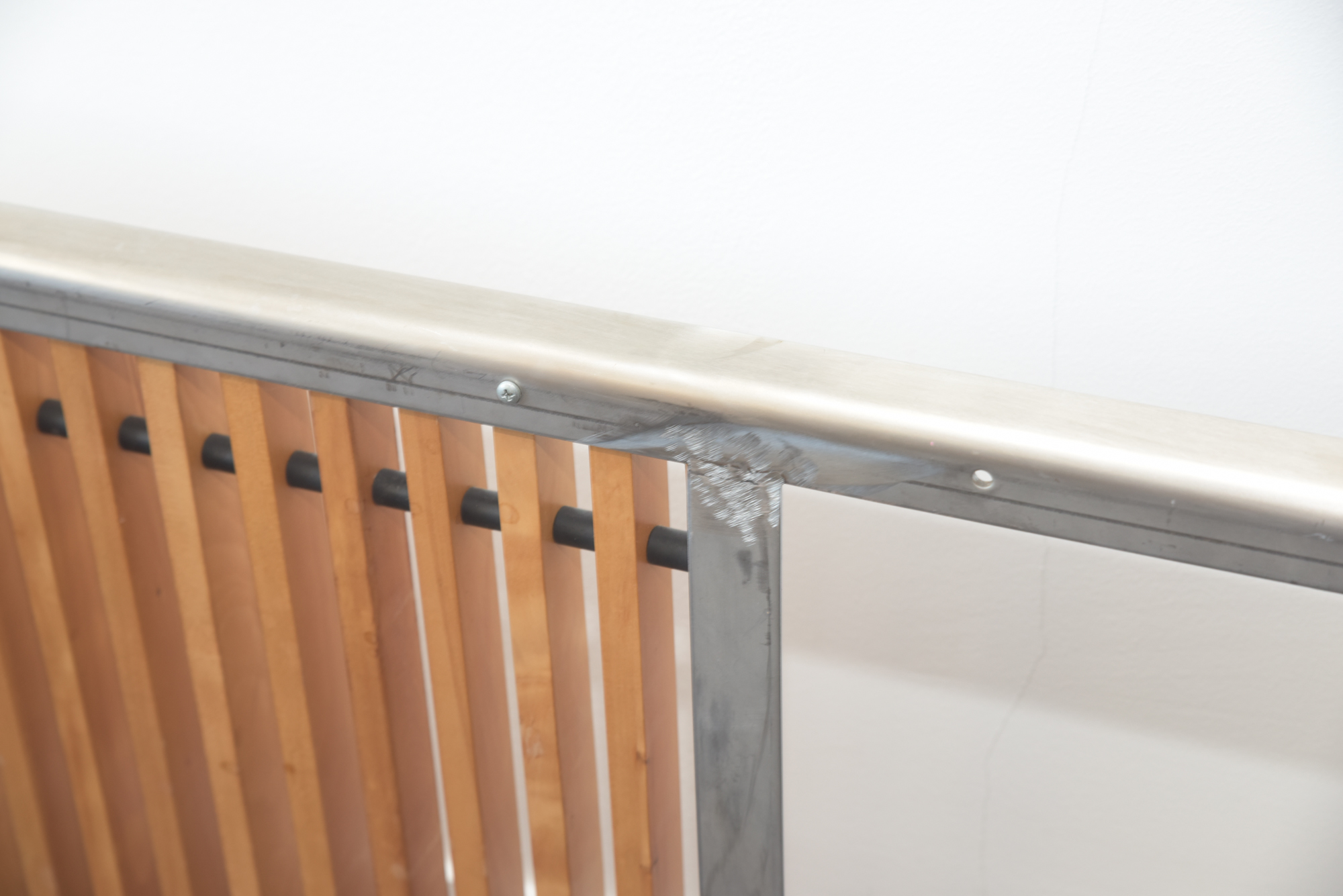 Mid Century Modern Style Metal and Wooden Entryway Bench, 21st Century