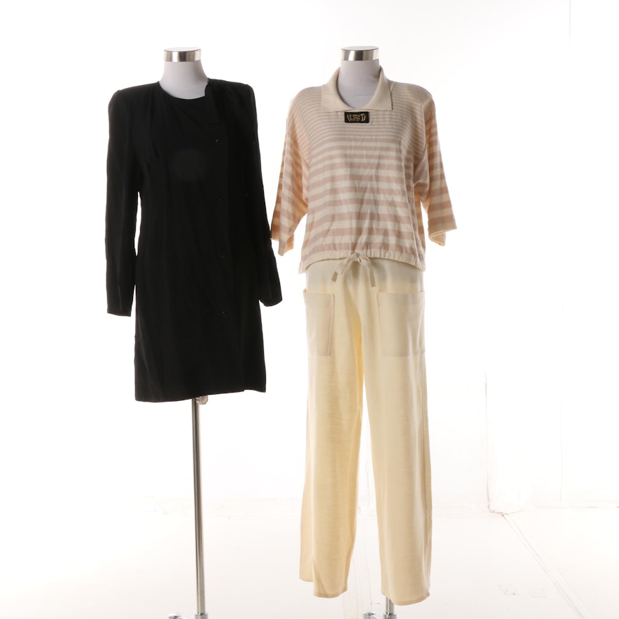 Women's Circa 1980s Vintage Sonia Rykiel Black Dress and Knit Separates