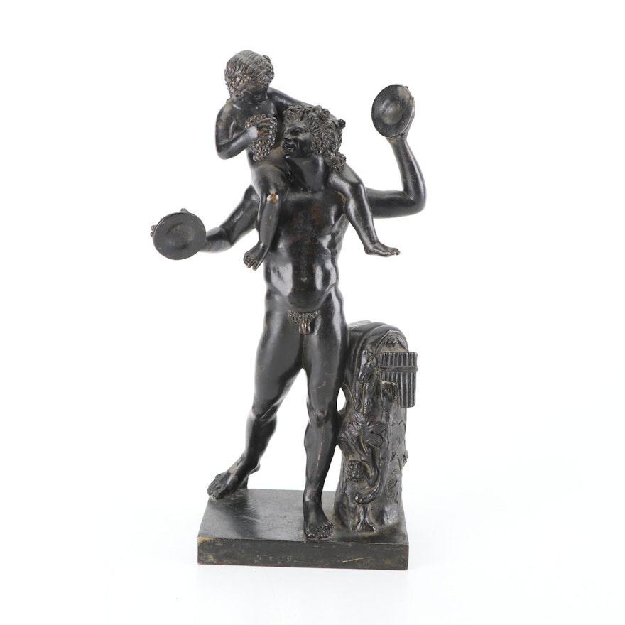Bronze Sculpture of Pan and Infant Bacchus