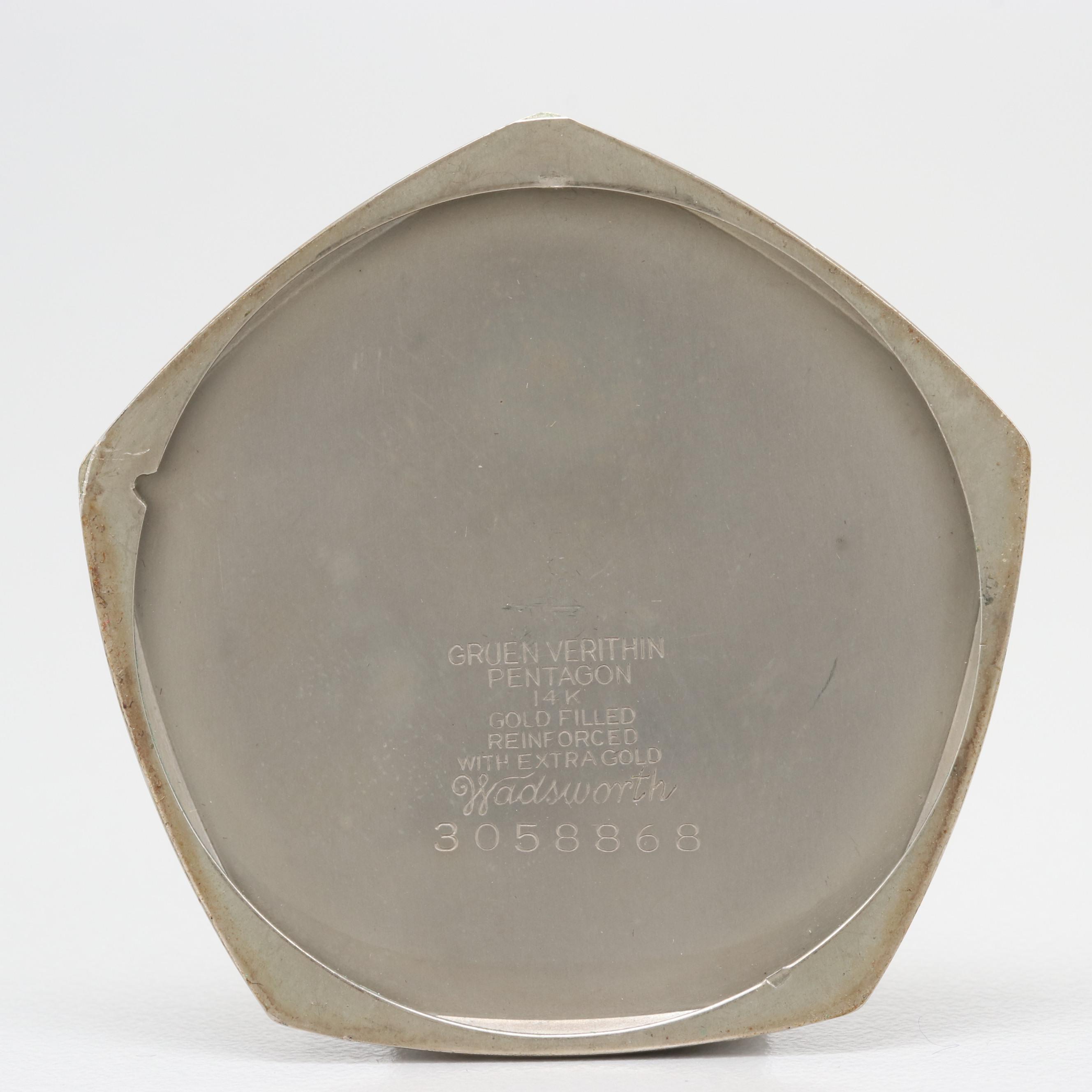 Vintage Gruen VeriThin "Pentagon" 14K Gold Filled Pocket Watch