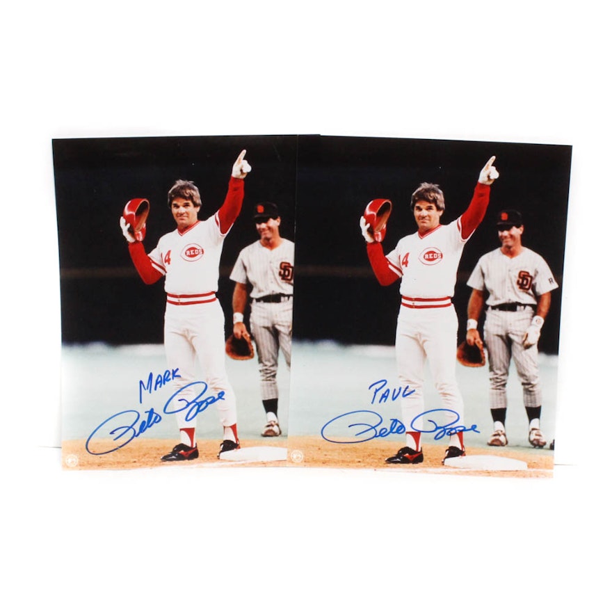 Pete Rose Autographed Pictures