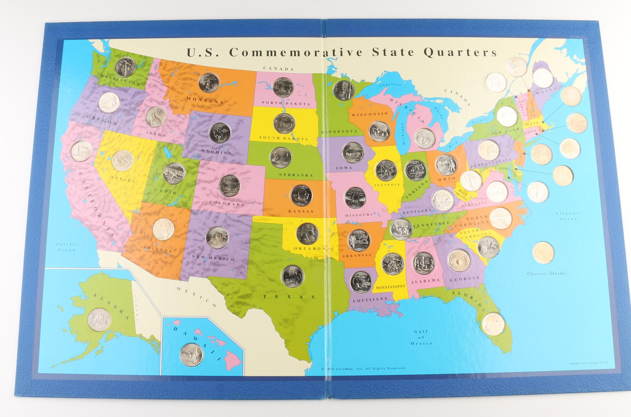 Complete U.S. State Quarter Collector Map