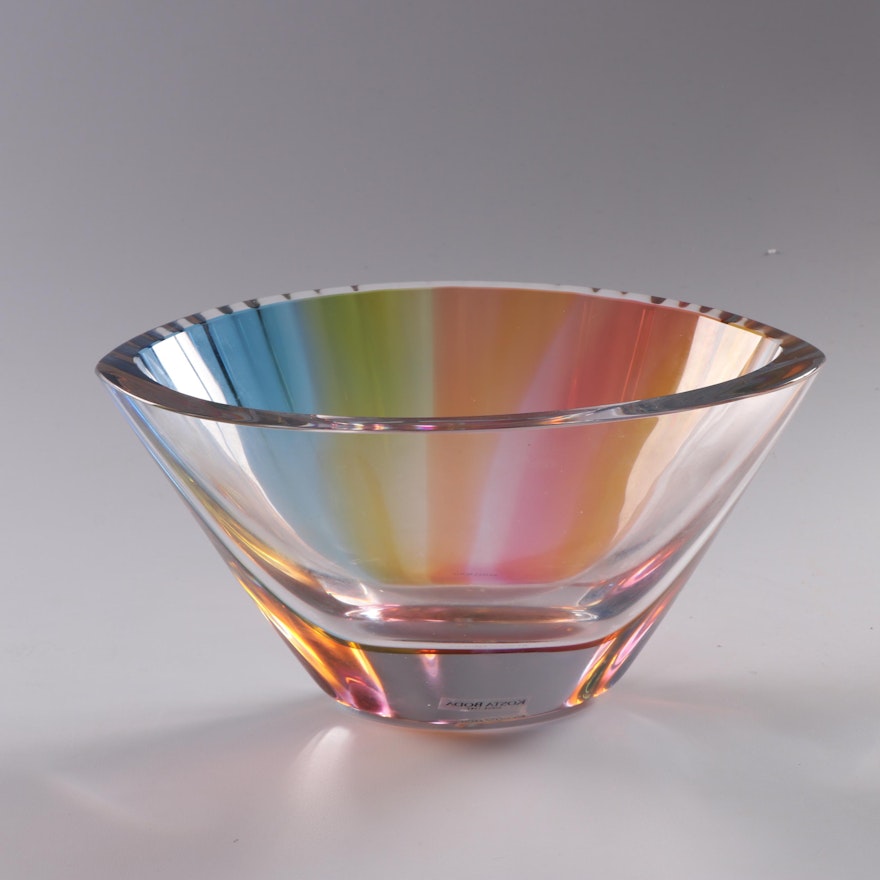 Kosta Boda Limited Edition Rainbow Glass Vase by Göran Wärff