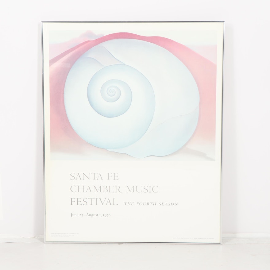 After Georgia O'Keeffe "White Shell with Red" Santa Fe Festival Poster