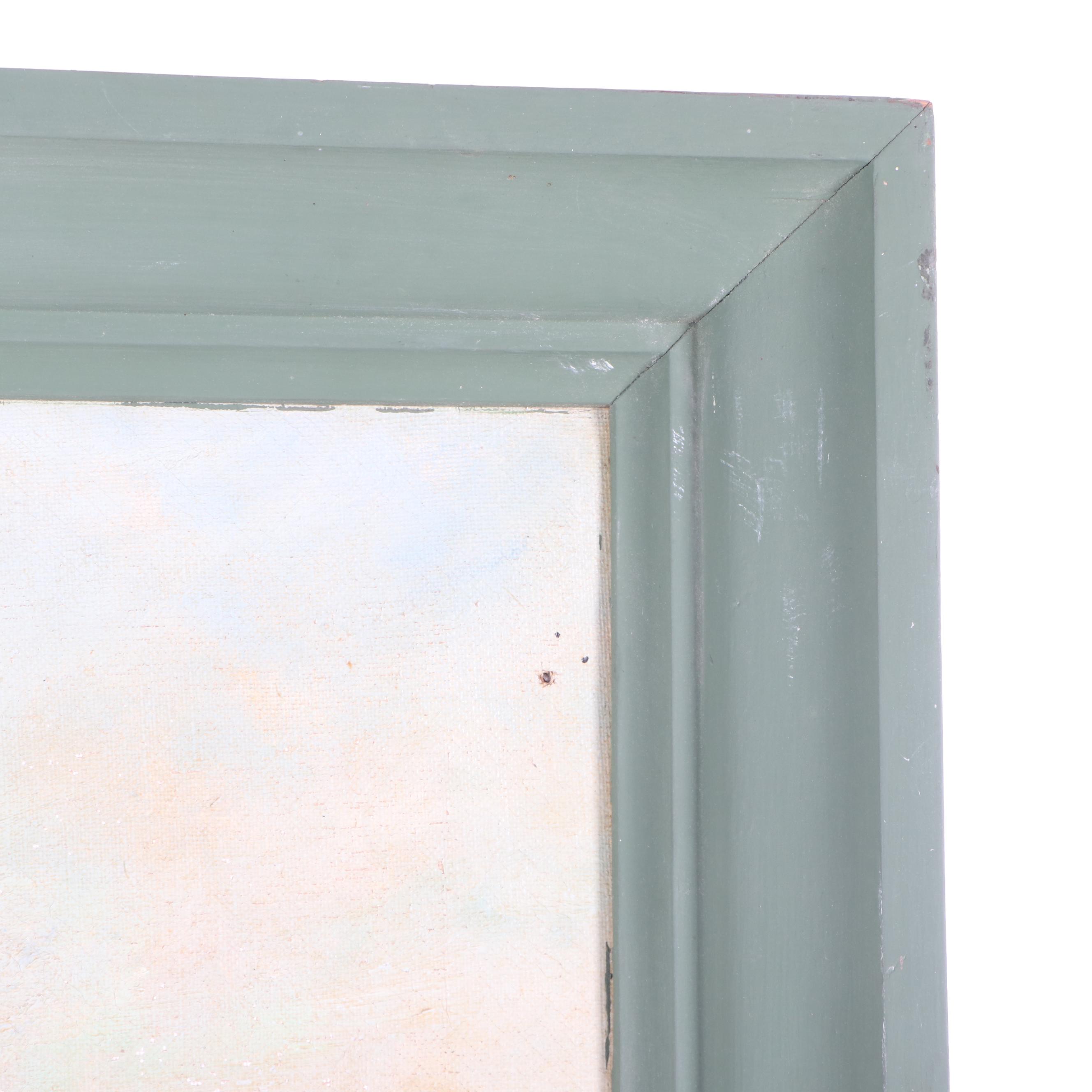 De Gregorio Oil Painting of Italian Courtyard