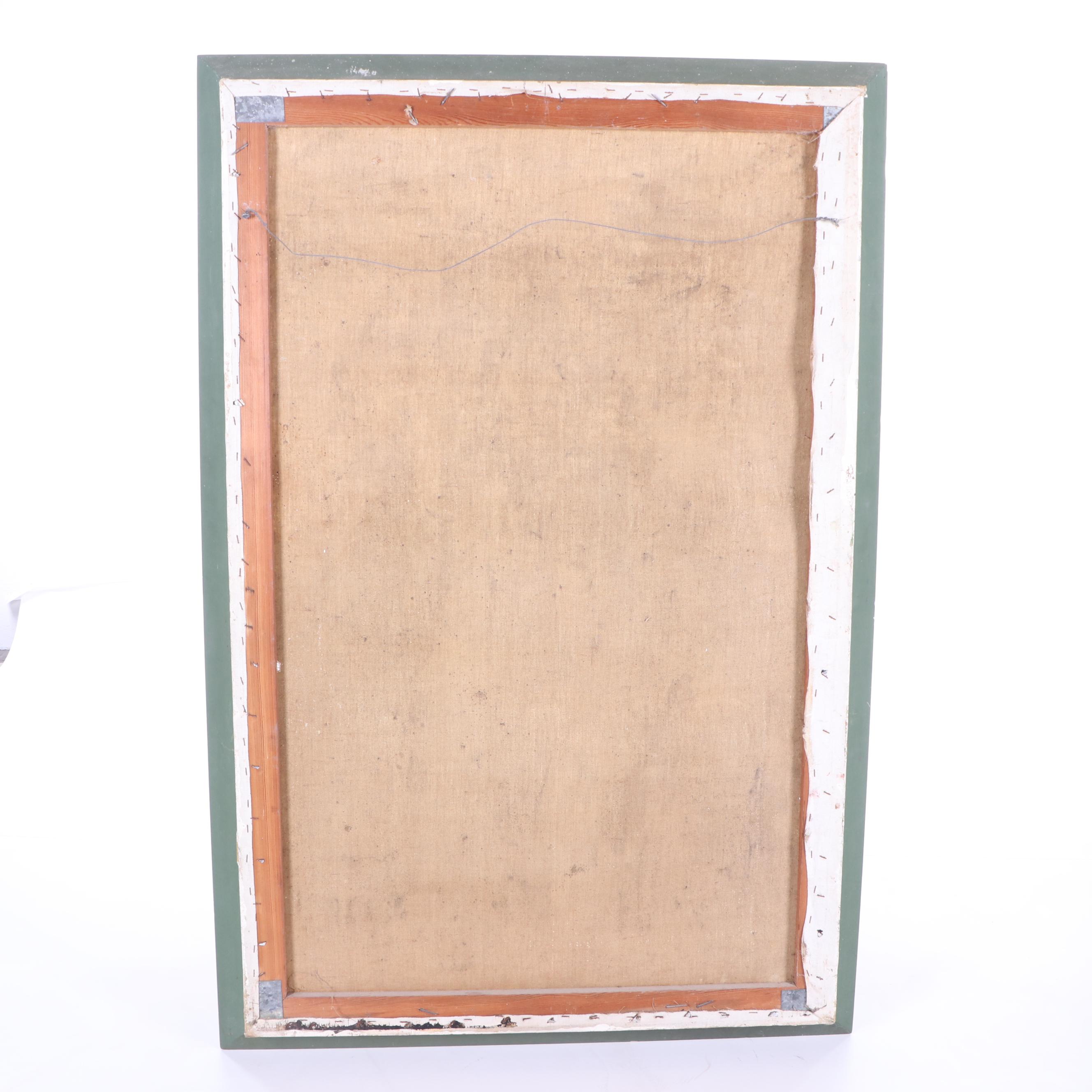 De Gregorio Oil Painting of Italian Courtyard