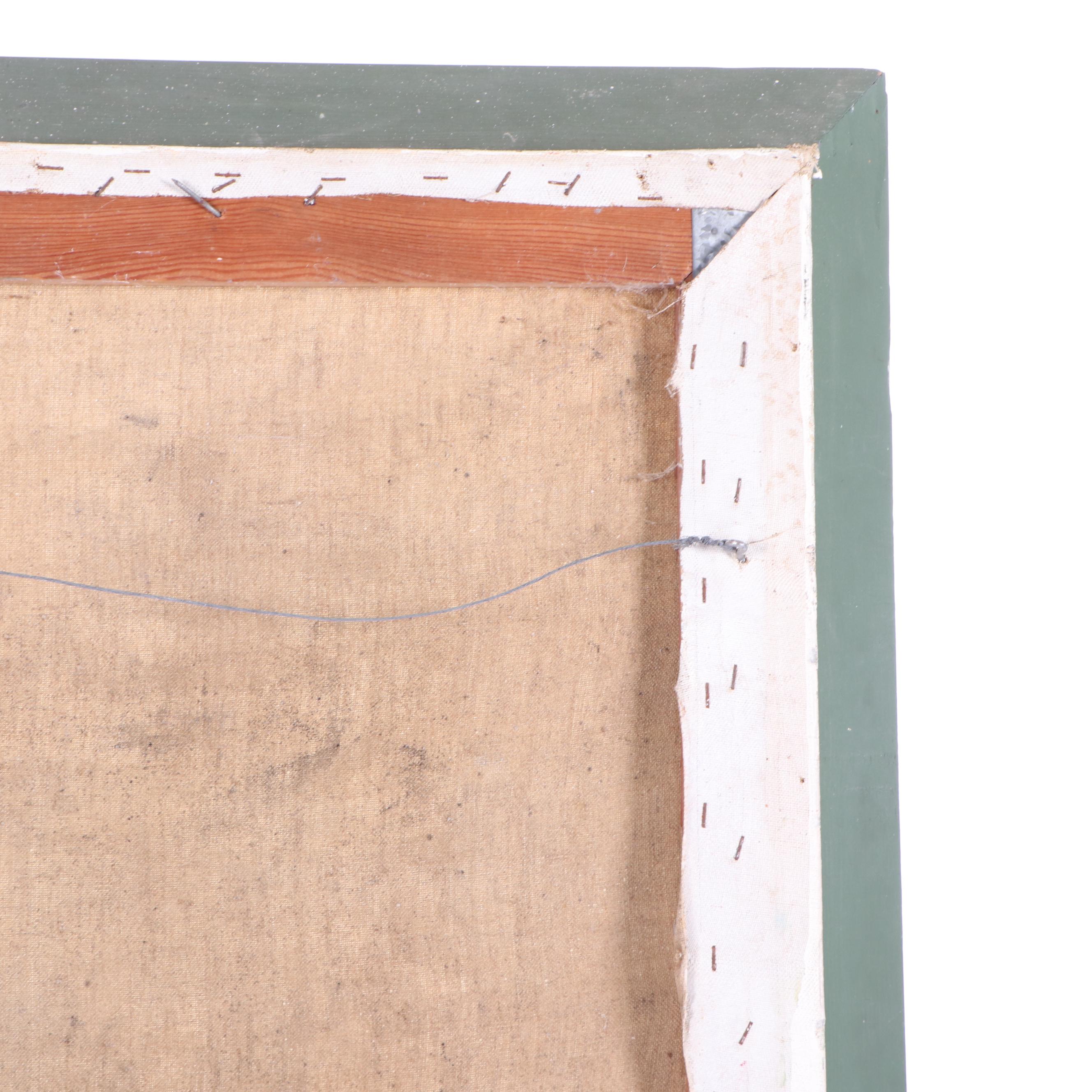 De Gregorio Oil Painting of Italian Courtyard