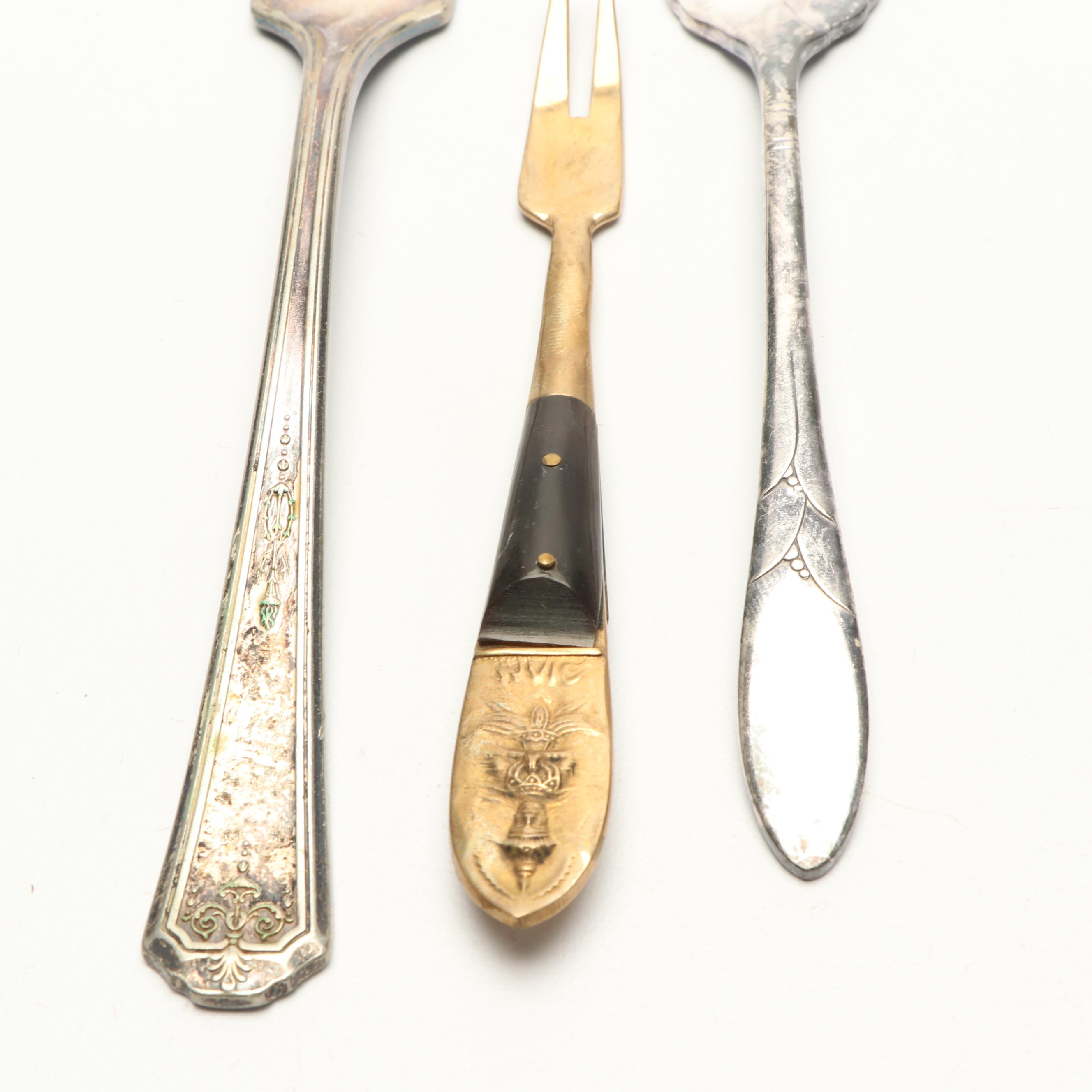 Gerber "Miming" Steak Knives with Other Flatware and 1847 Rogers Bros. Chest