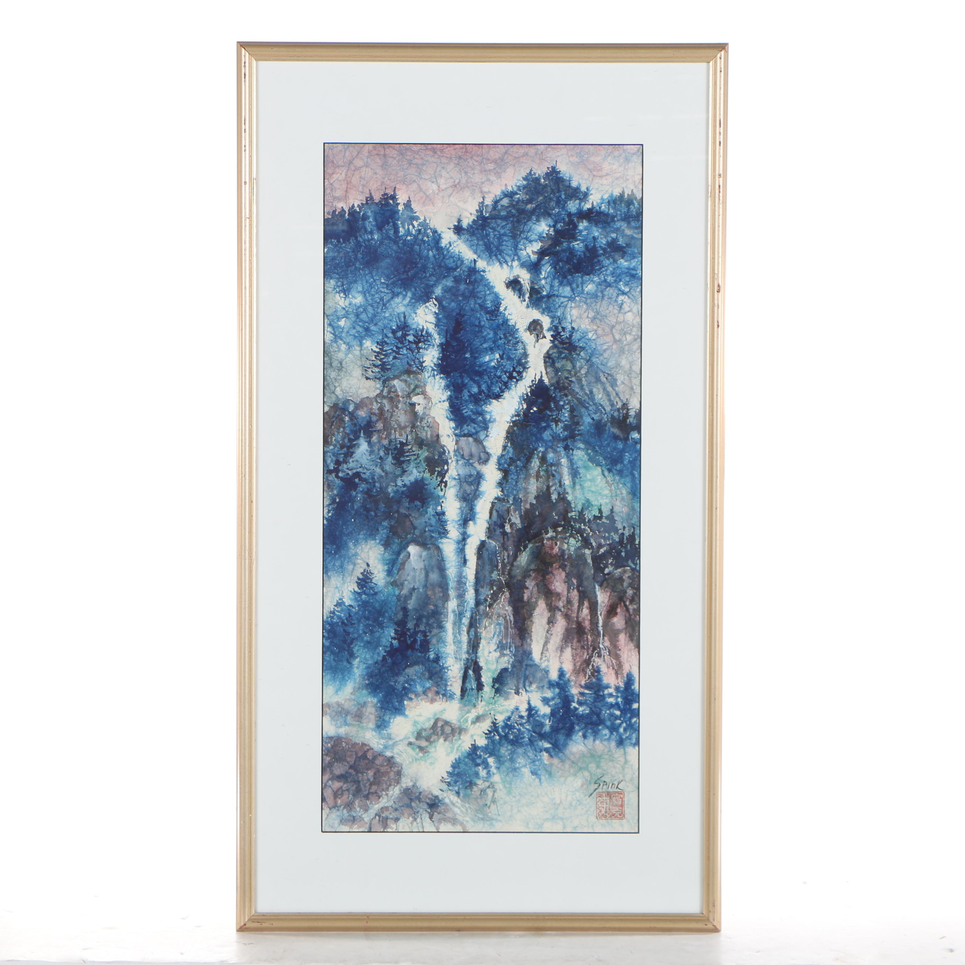 Frank H. Spink Ink and Watercolor Painting