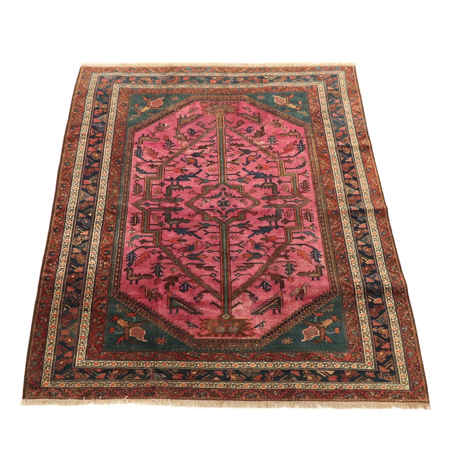 Hand-Knotted Persian Malayer Wool Rug