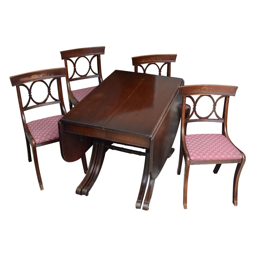 Mahogany Dining Table and Four Chairs