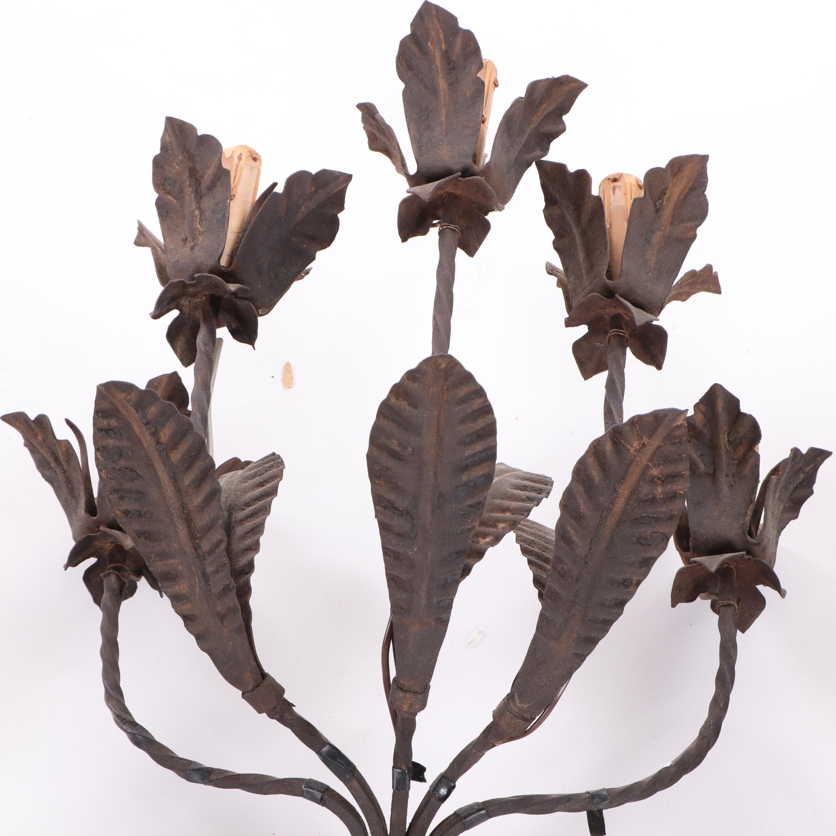 Cast Metal Floriform Wall Sconces