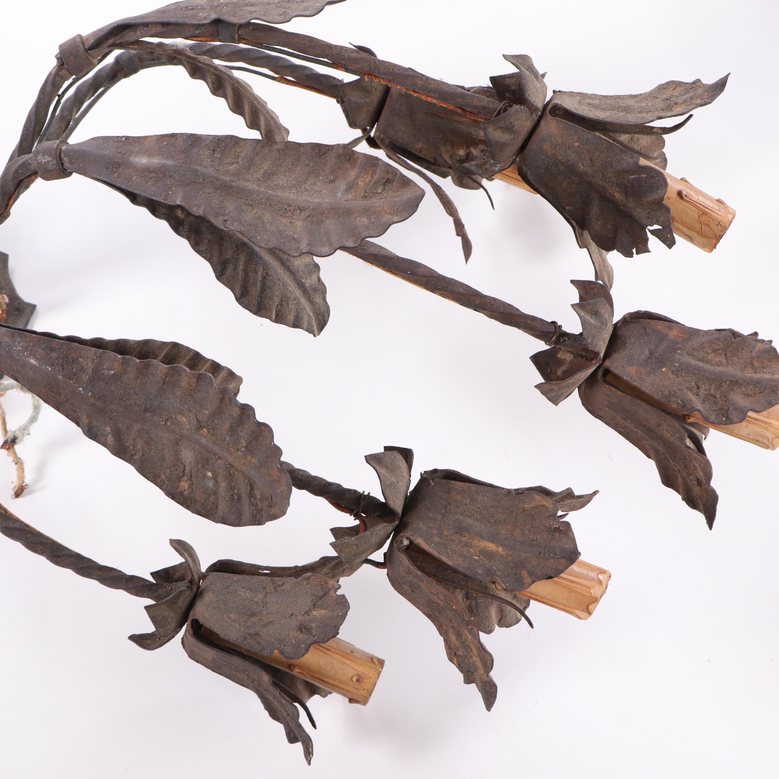 Cast Metal Floriform Wall Sconces