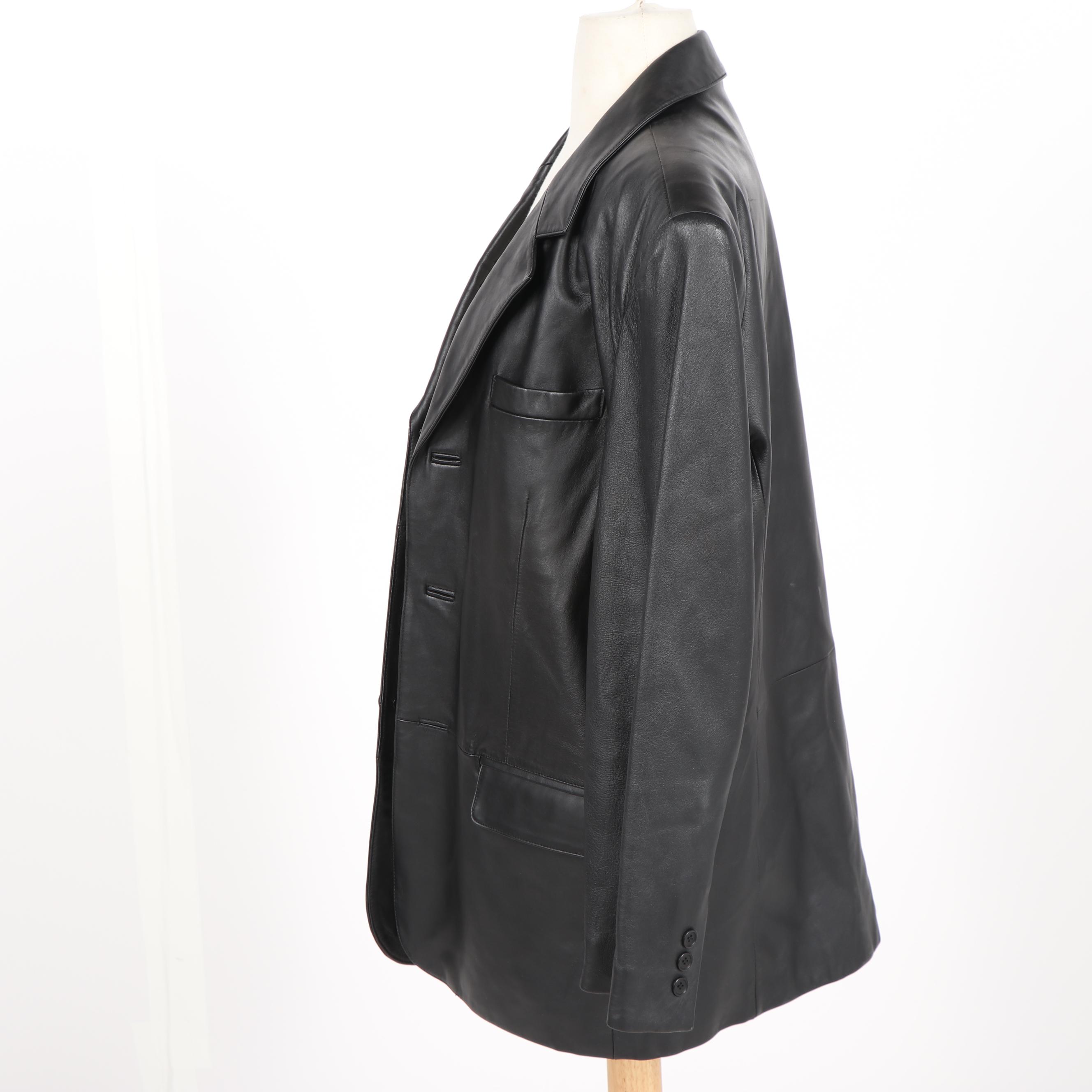 Men's Roundtree & Yorke and JNY Jones New York Black Leather Jackets