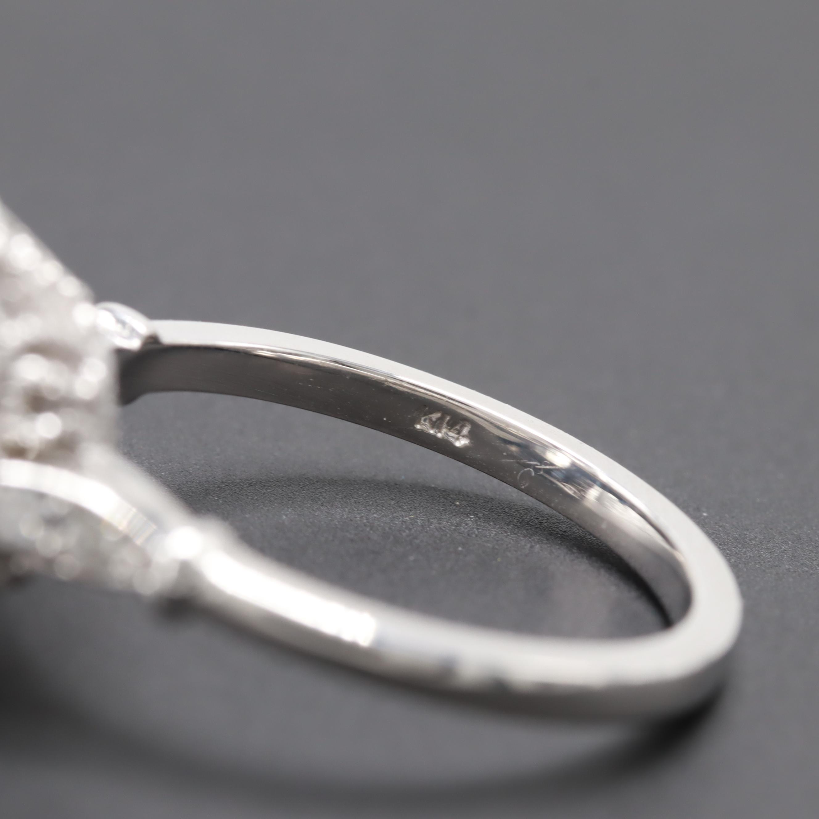 14K White Gold Aquamarine and Diamond Ring