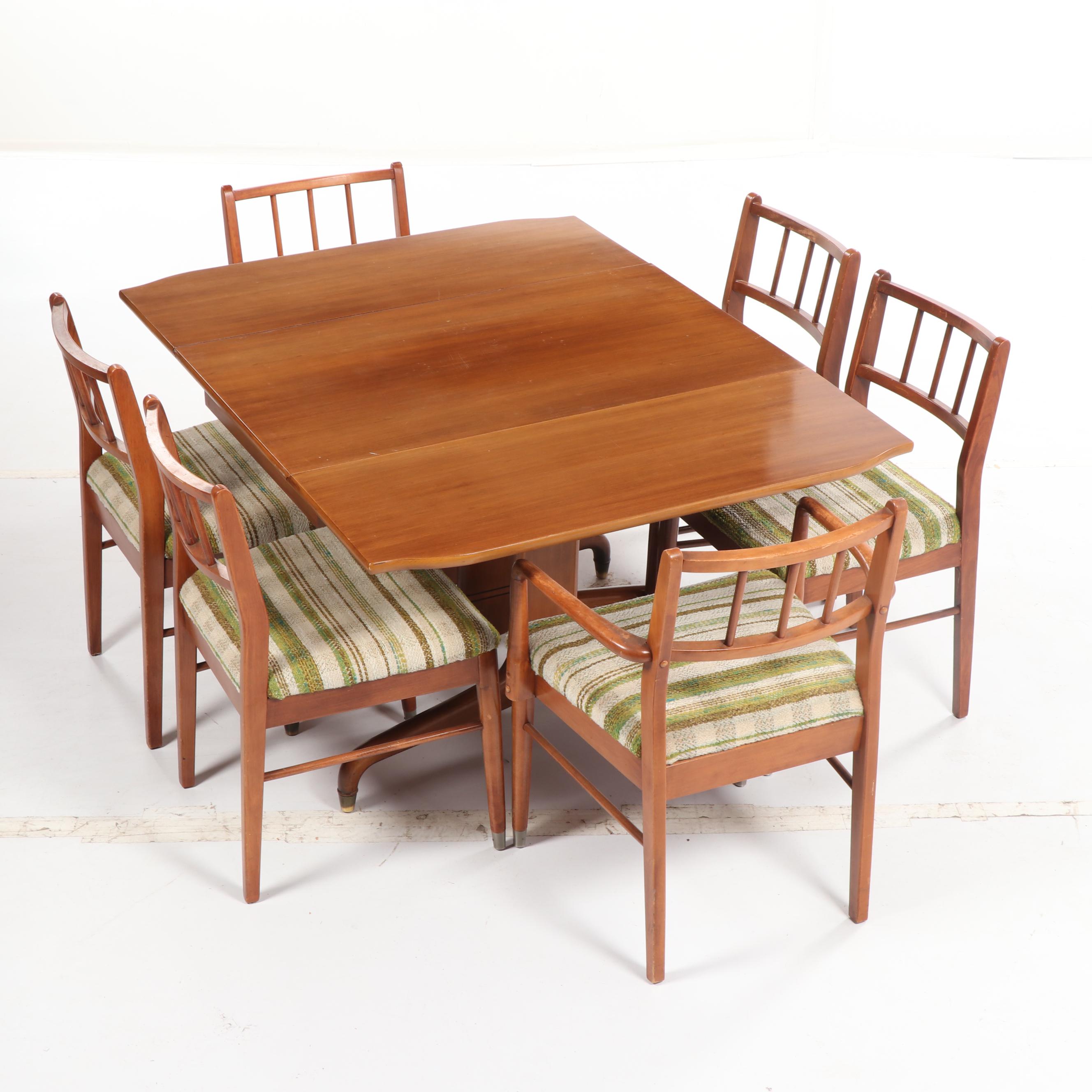 Mid Century Modern Dining Table and Chairs by Broyhill and Jasper Chair, 20th C.