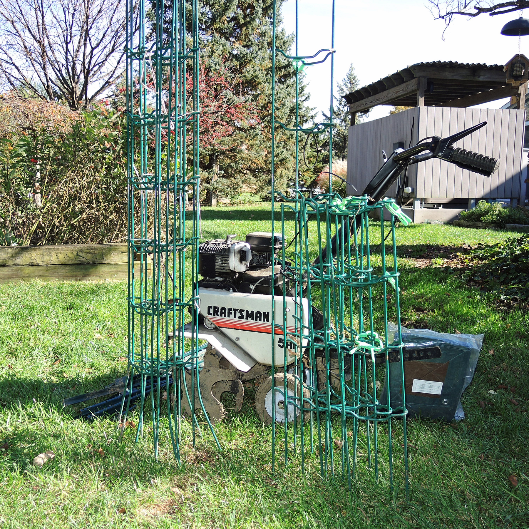 Sears Craftsman 5 HP Tiller and Gardening Supplies