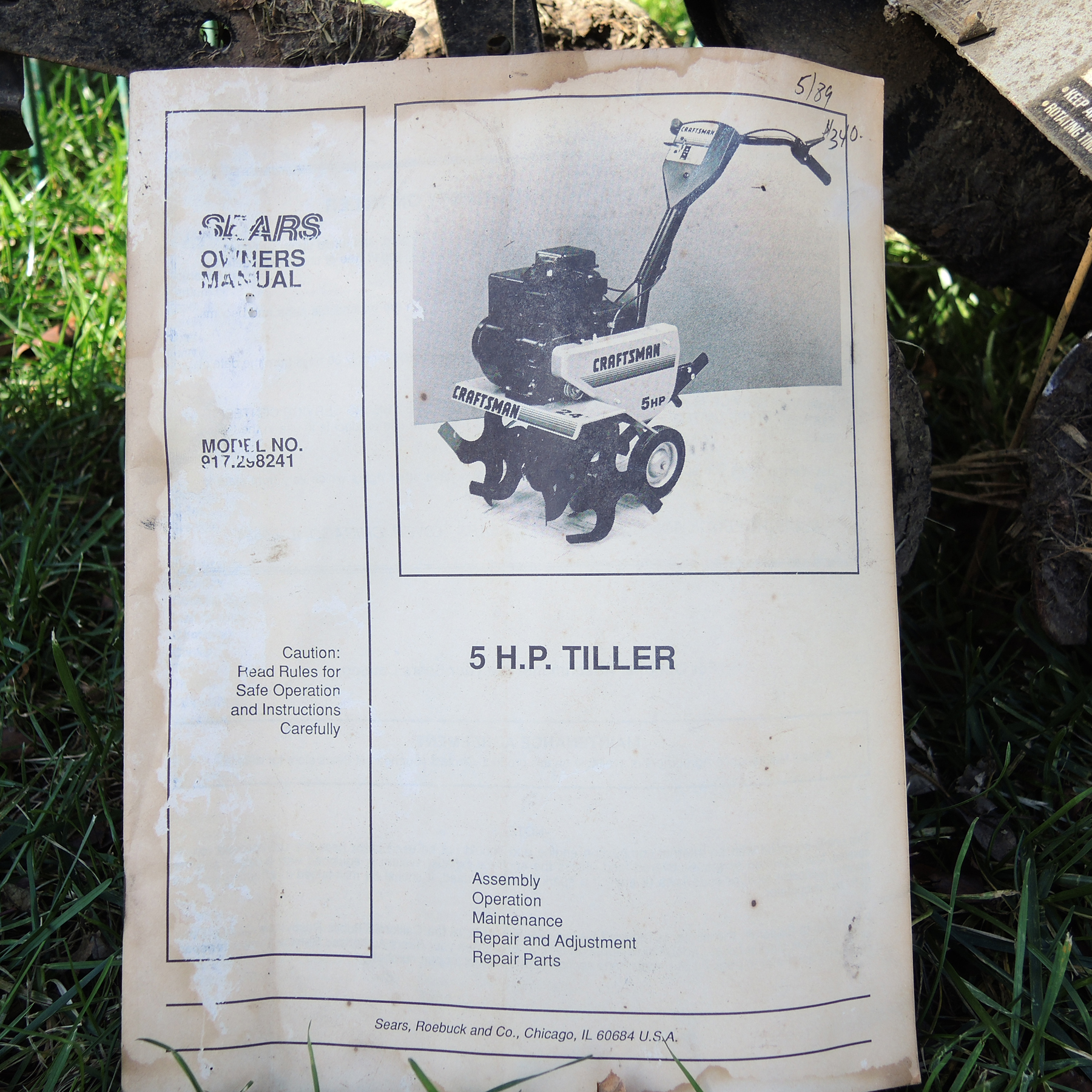 Sears Craftsman 5 HP Tiller and Gardening Supplies