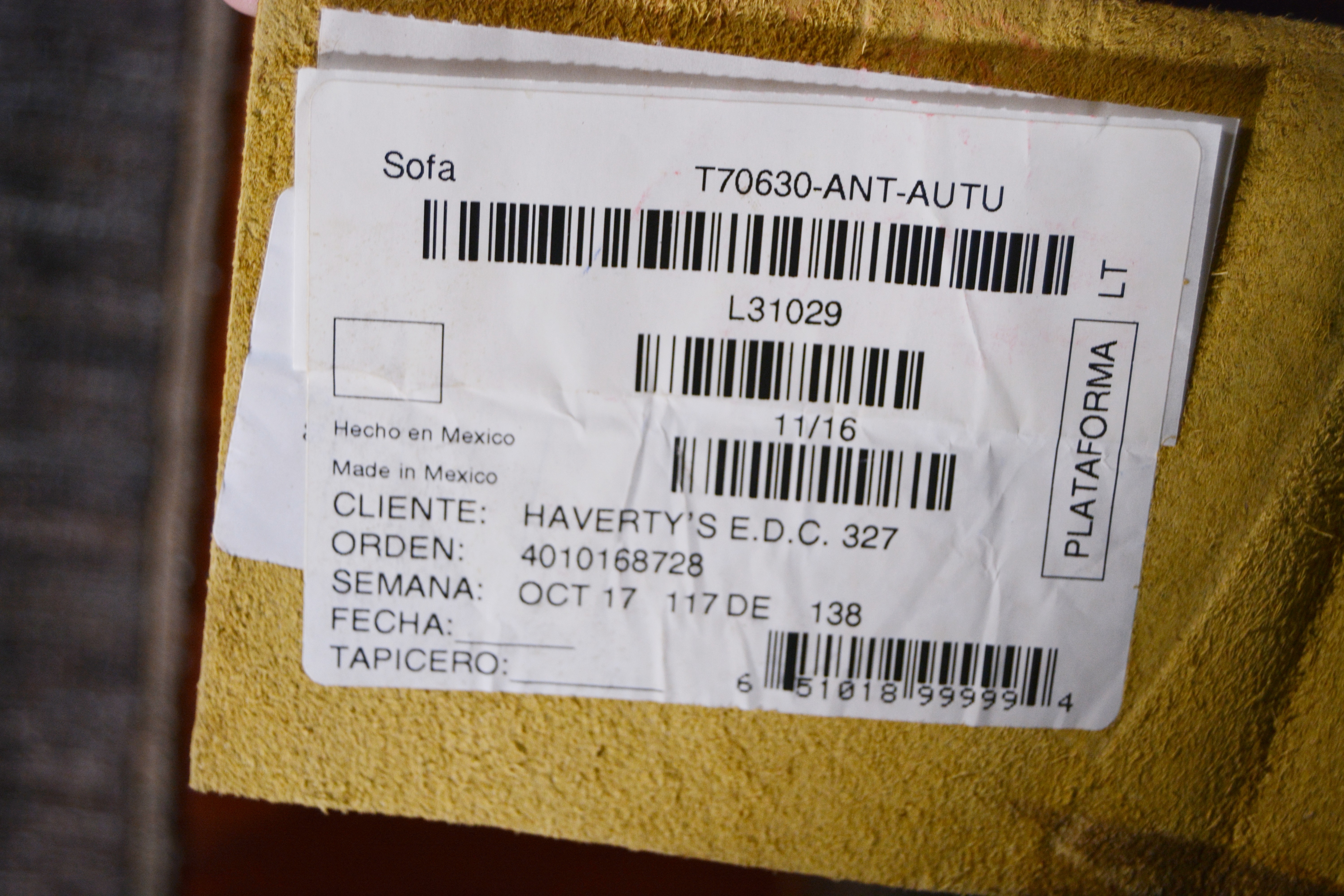 Contemporary Camelback Leather Sofa by Haverty's