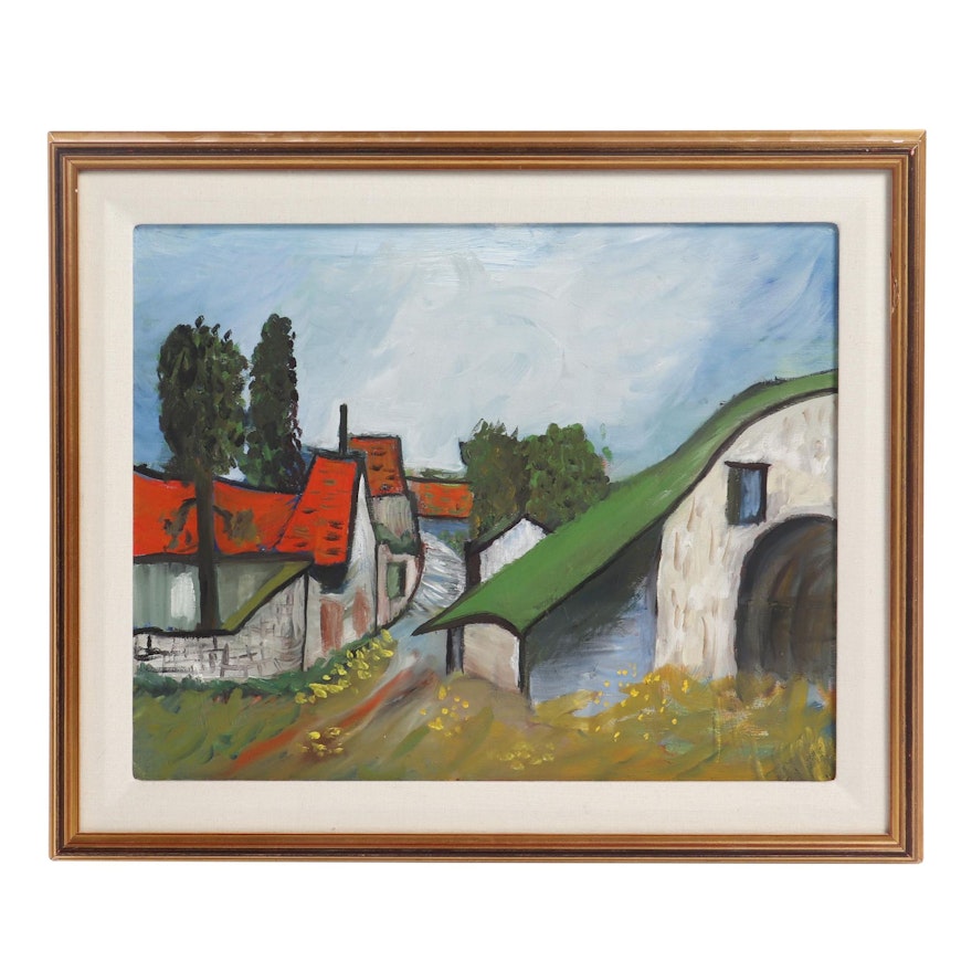 Oil Painting of Village