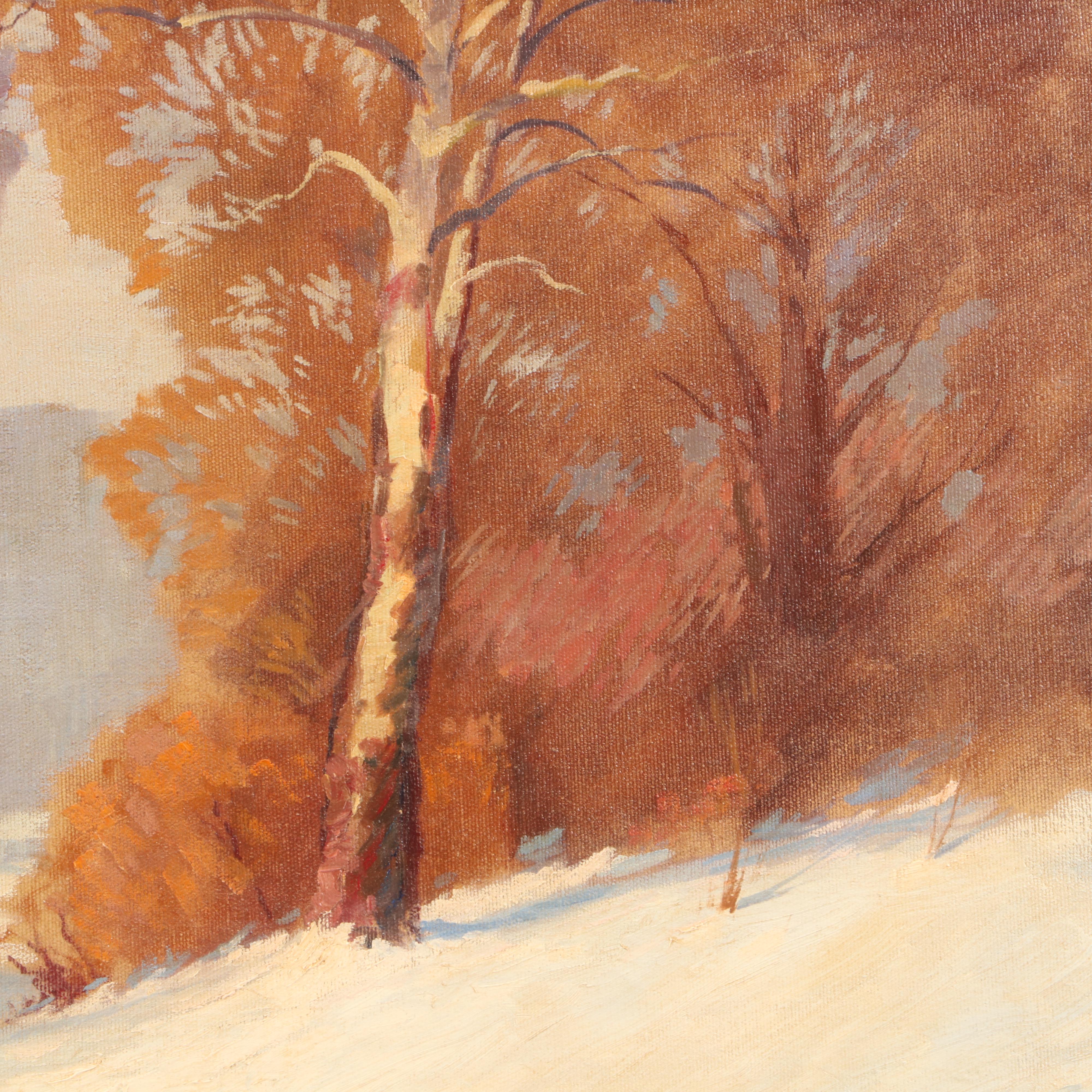 John Correll Oil Painting of Winter Landscape