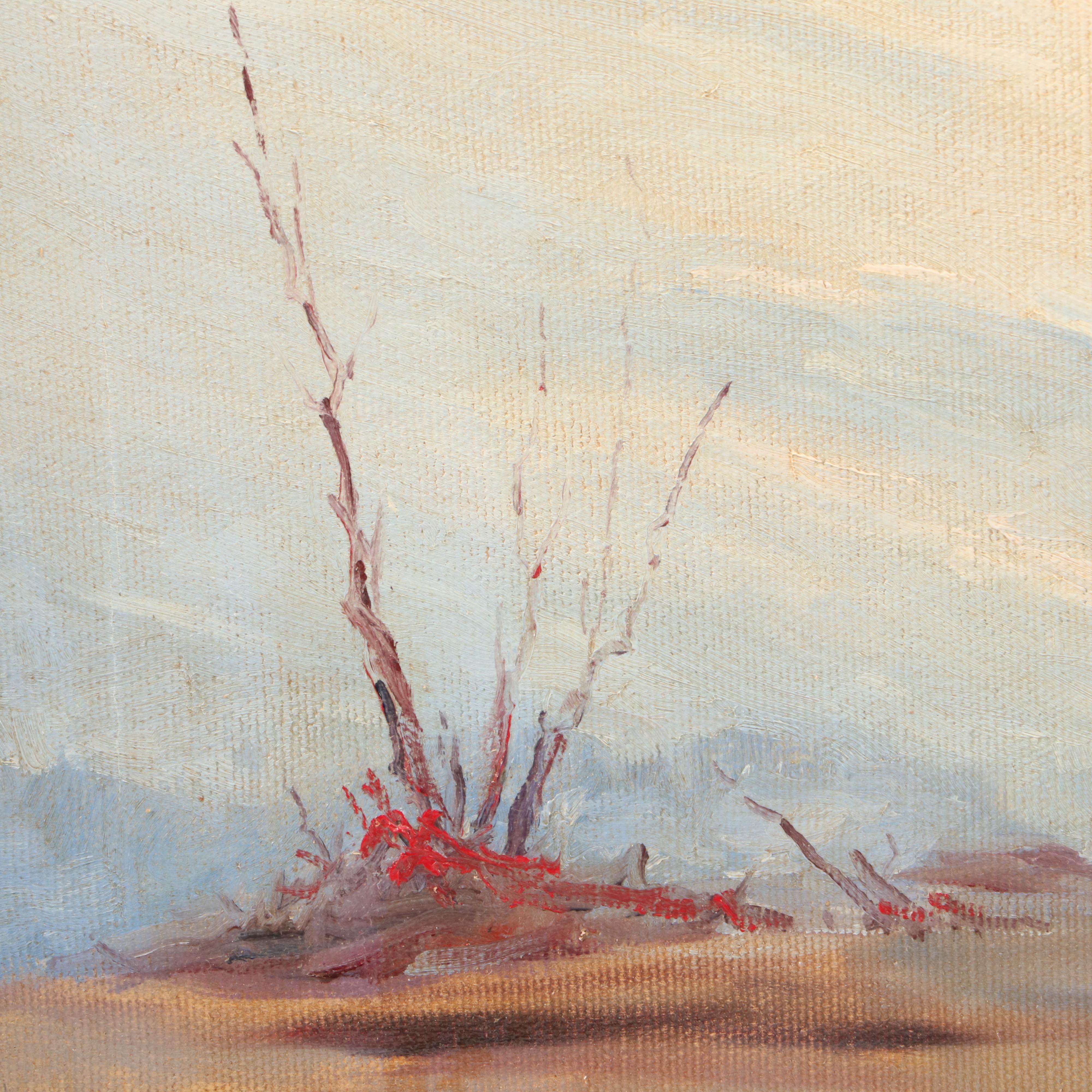 John Correll Oil Painting of Winter Landscape