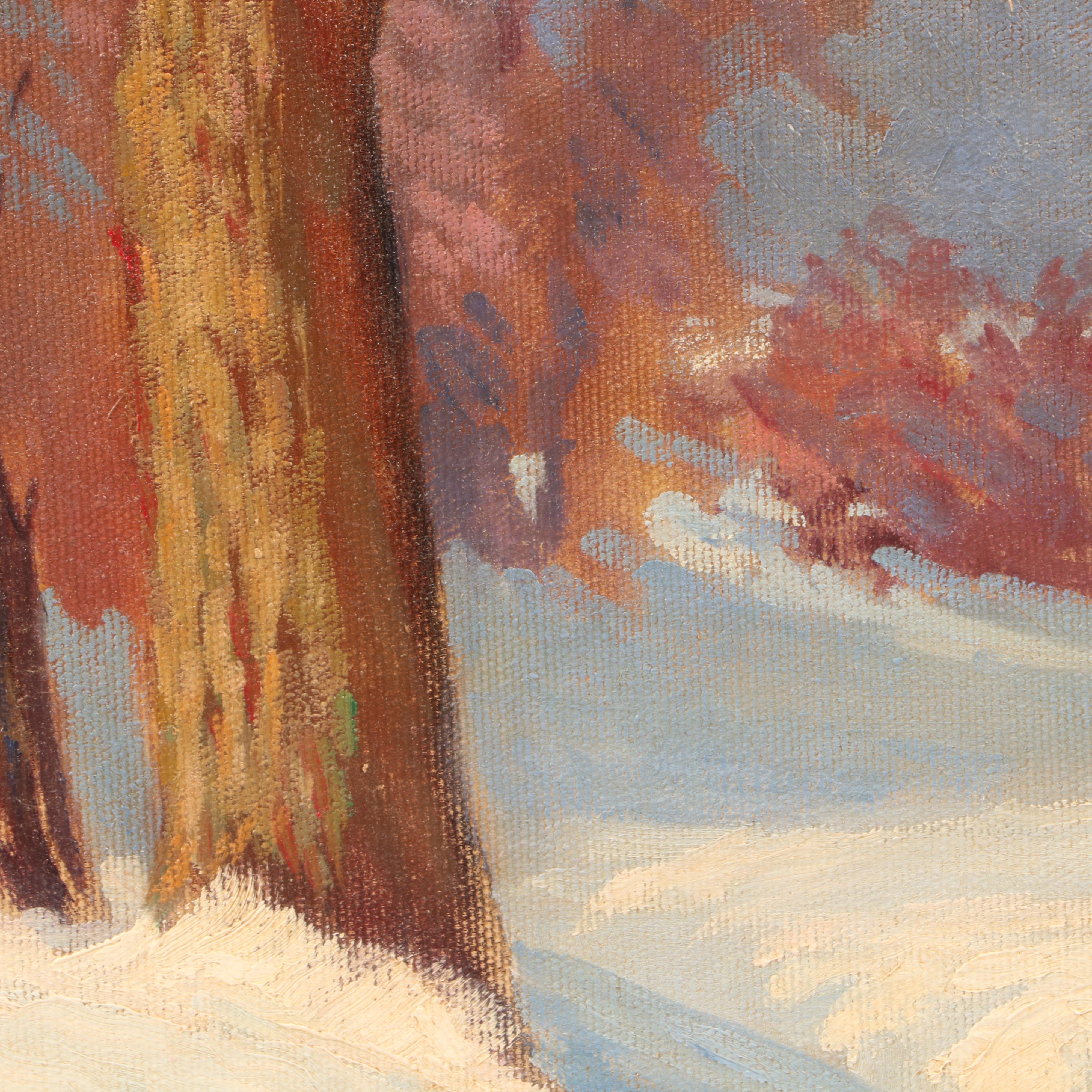 John Correll Oil Painting of Winter Landscape