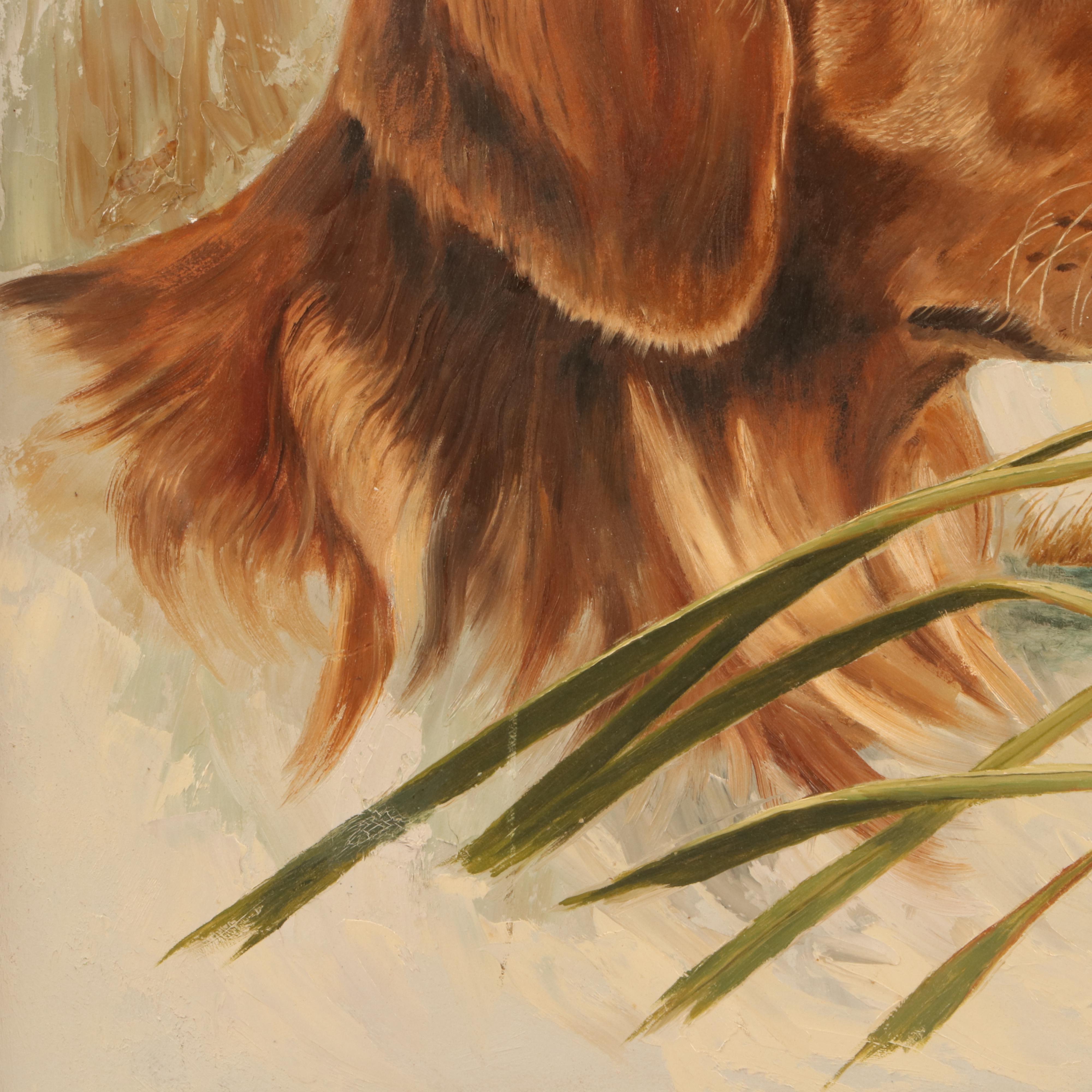 Rob Leslie Oil Portrait Painting of Golden Retriever