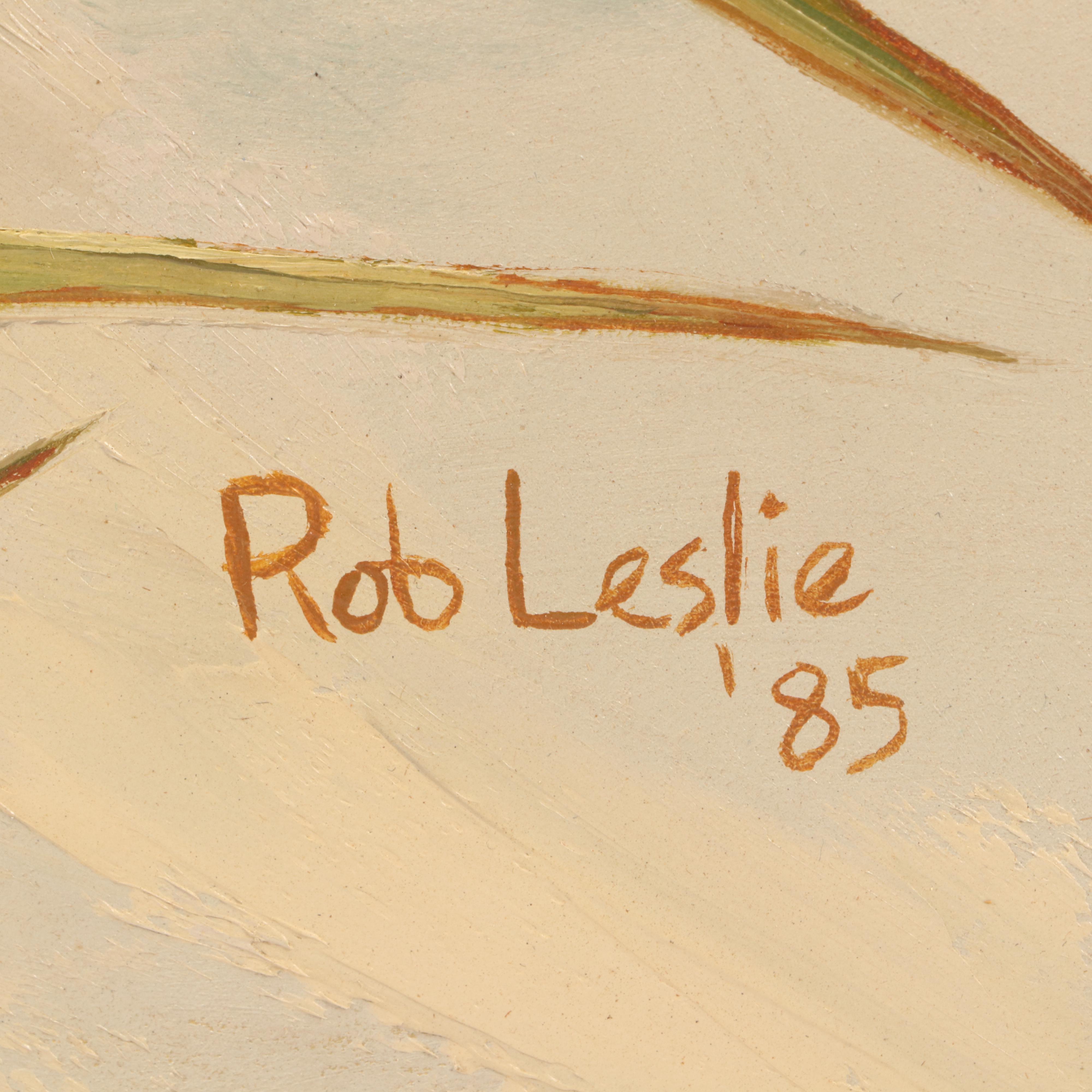 Rob Leslie Oil Portrait Painting of Golden Retriever