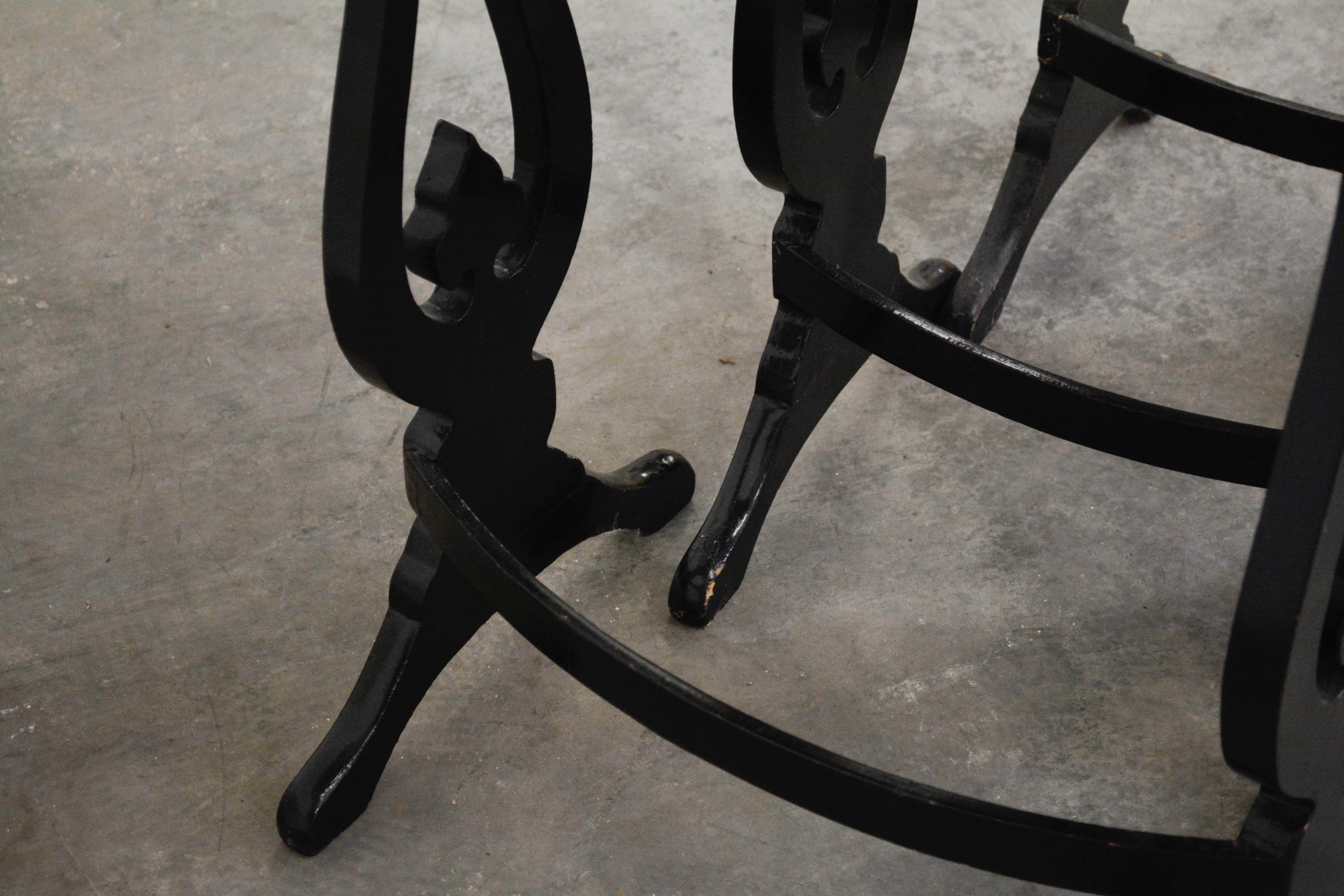 Set of Three Chinese Export Black Lacquer and Graduated Side Tables, Circa 1900