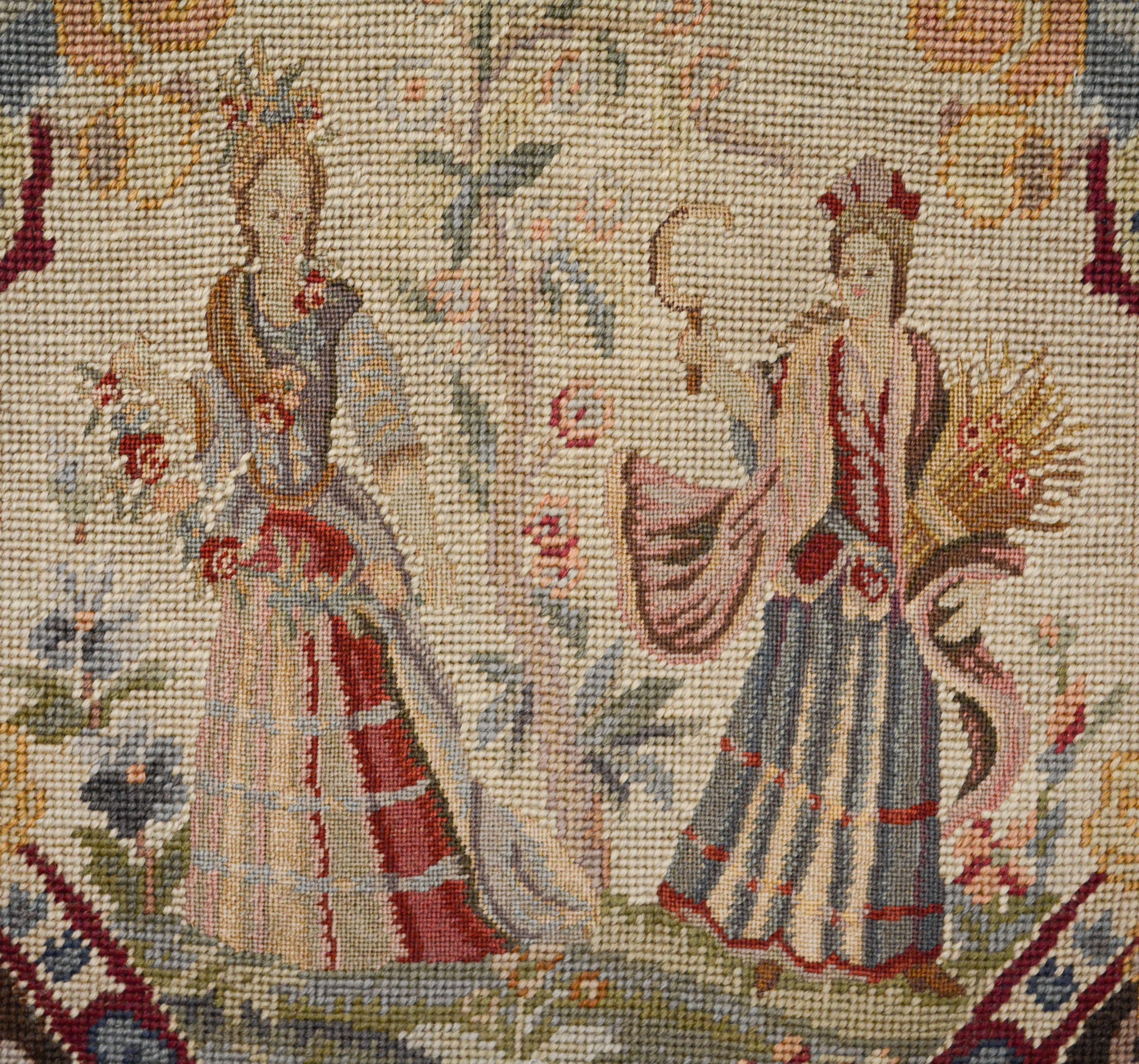 Louis XV Style Needlepoint Upholstered Fauteuil, Mid 20th Century