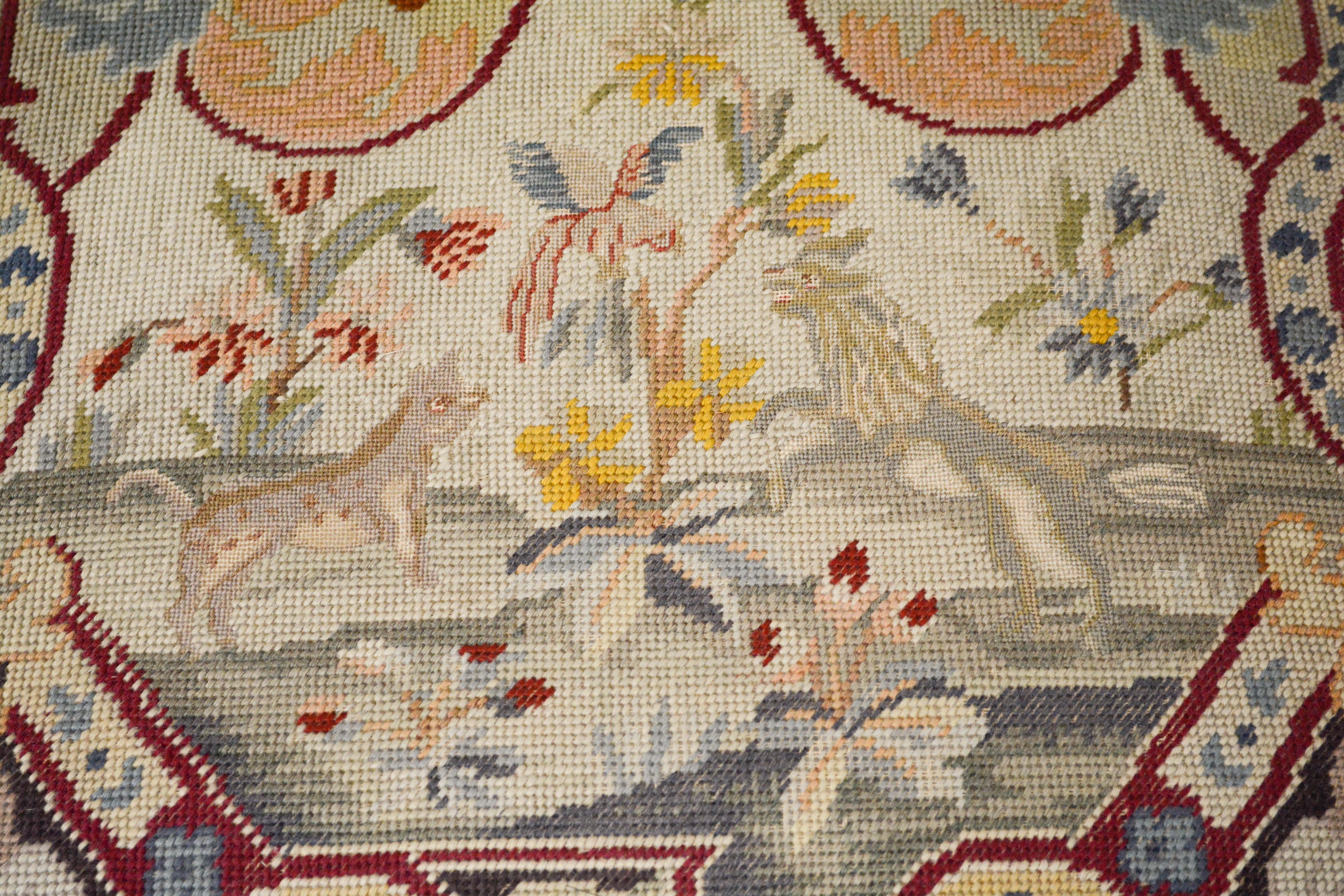 Louis XV Style Needlepoint Upholstered Fauteuil, Mid 20th Century