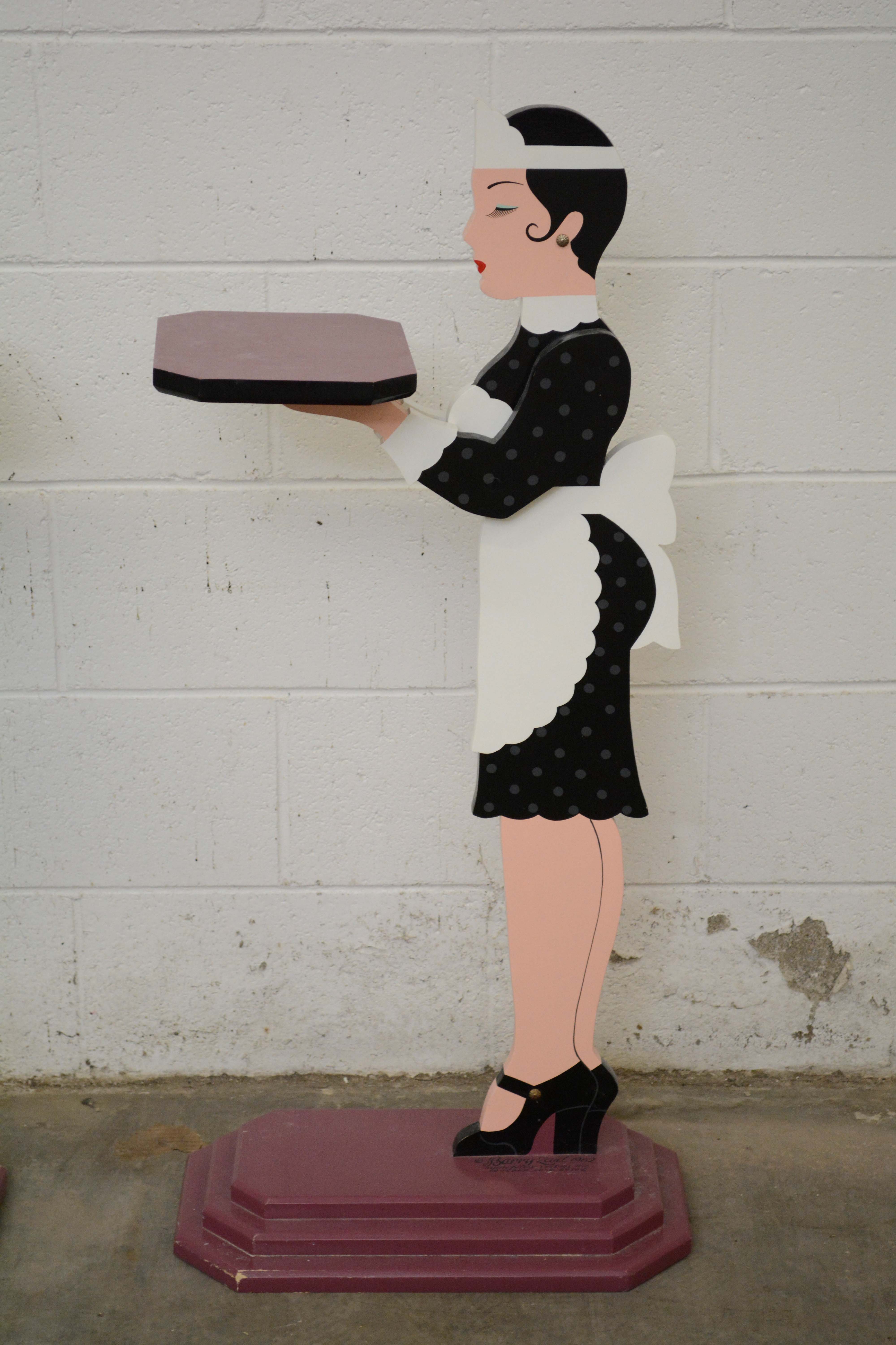 Pair of Painted Figural Butlers Stands by Barry Zaid, Late 20th Century