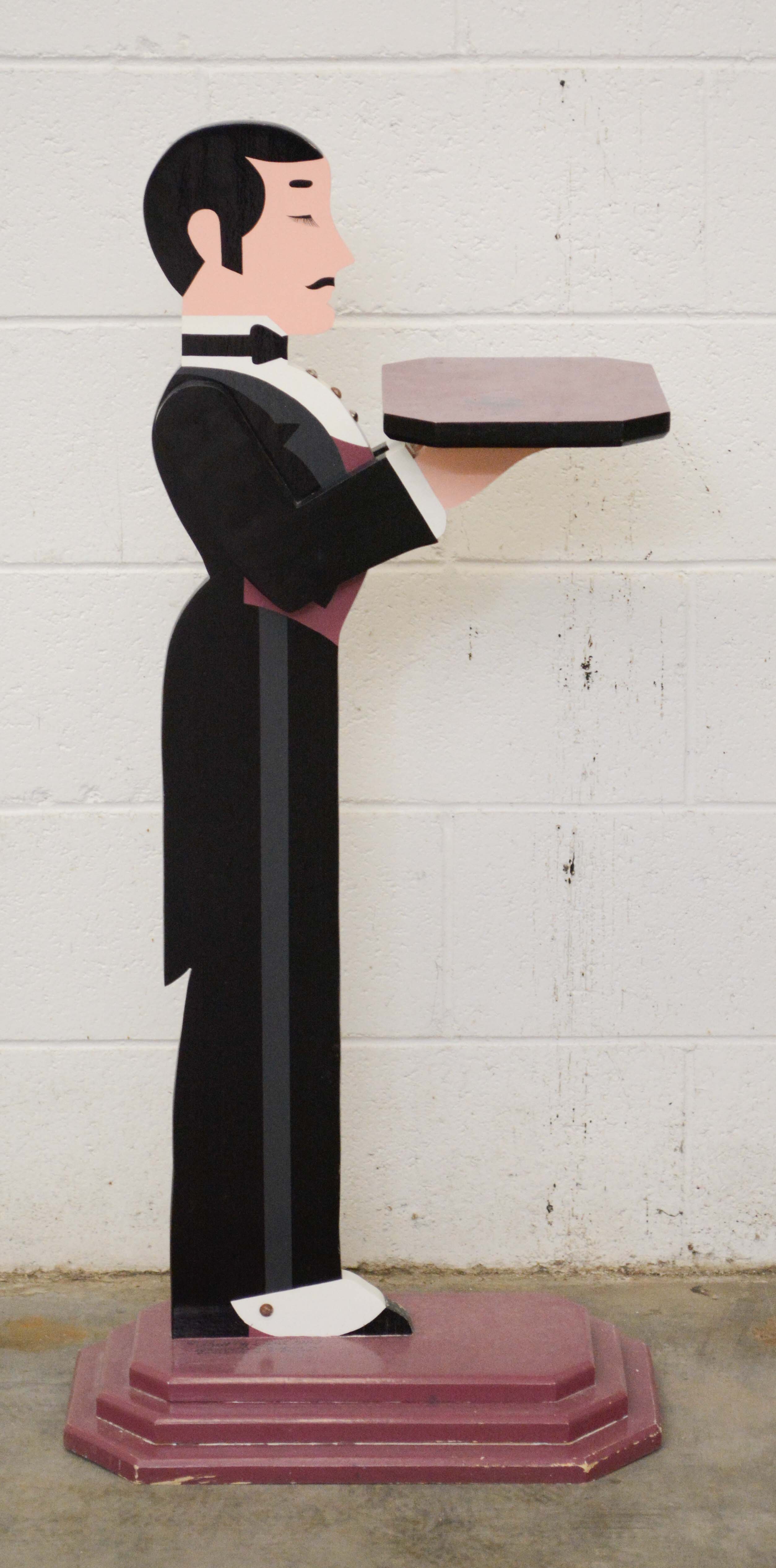 Pair of Painted Figural Butlers Stands by Barry Zaid, Late 20th Century