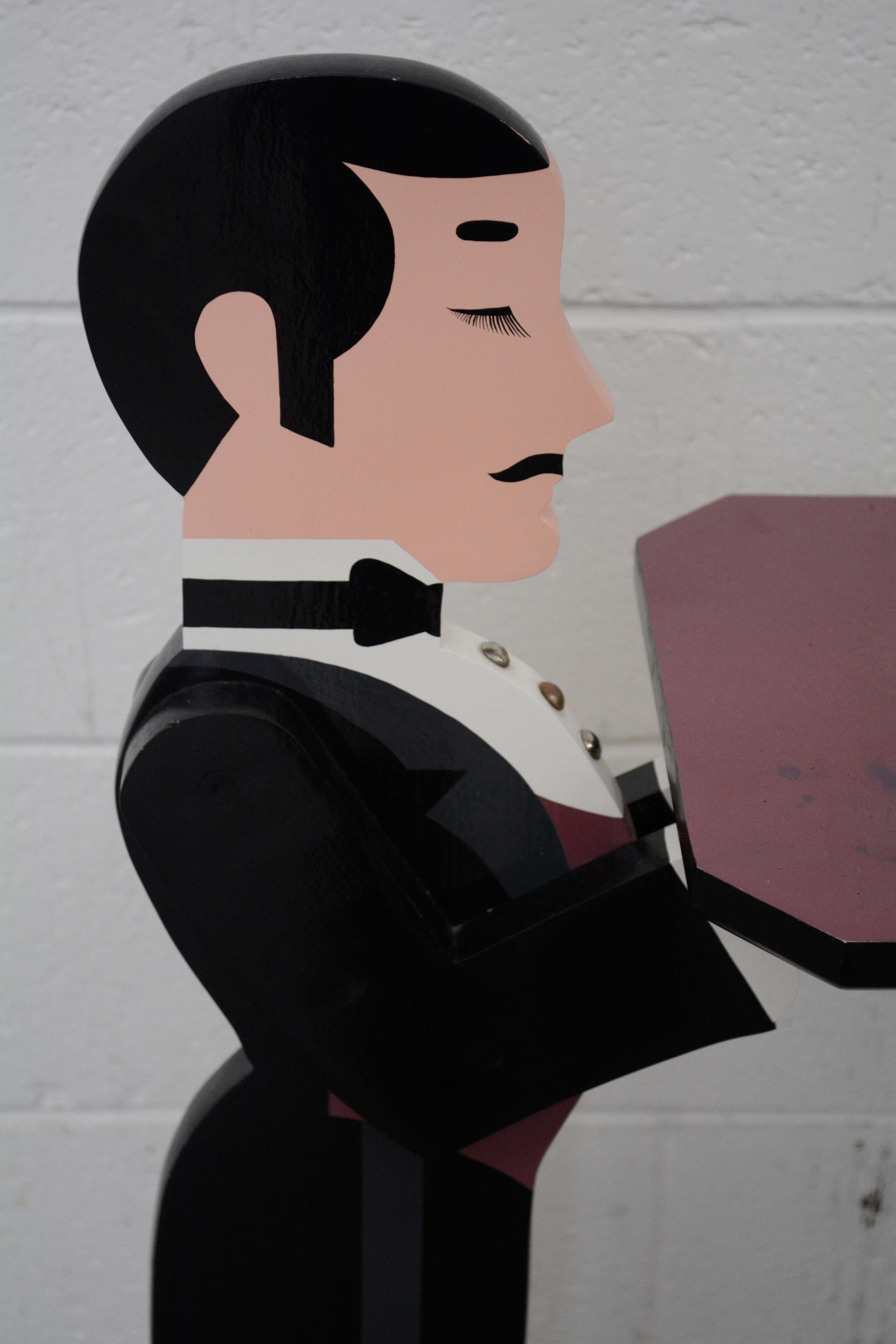 Pair of Painted Figural Butlers Stands by Barry Zaid, Late 20th Century