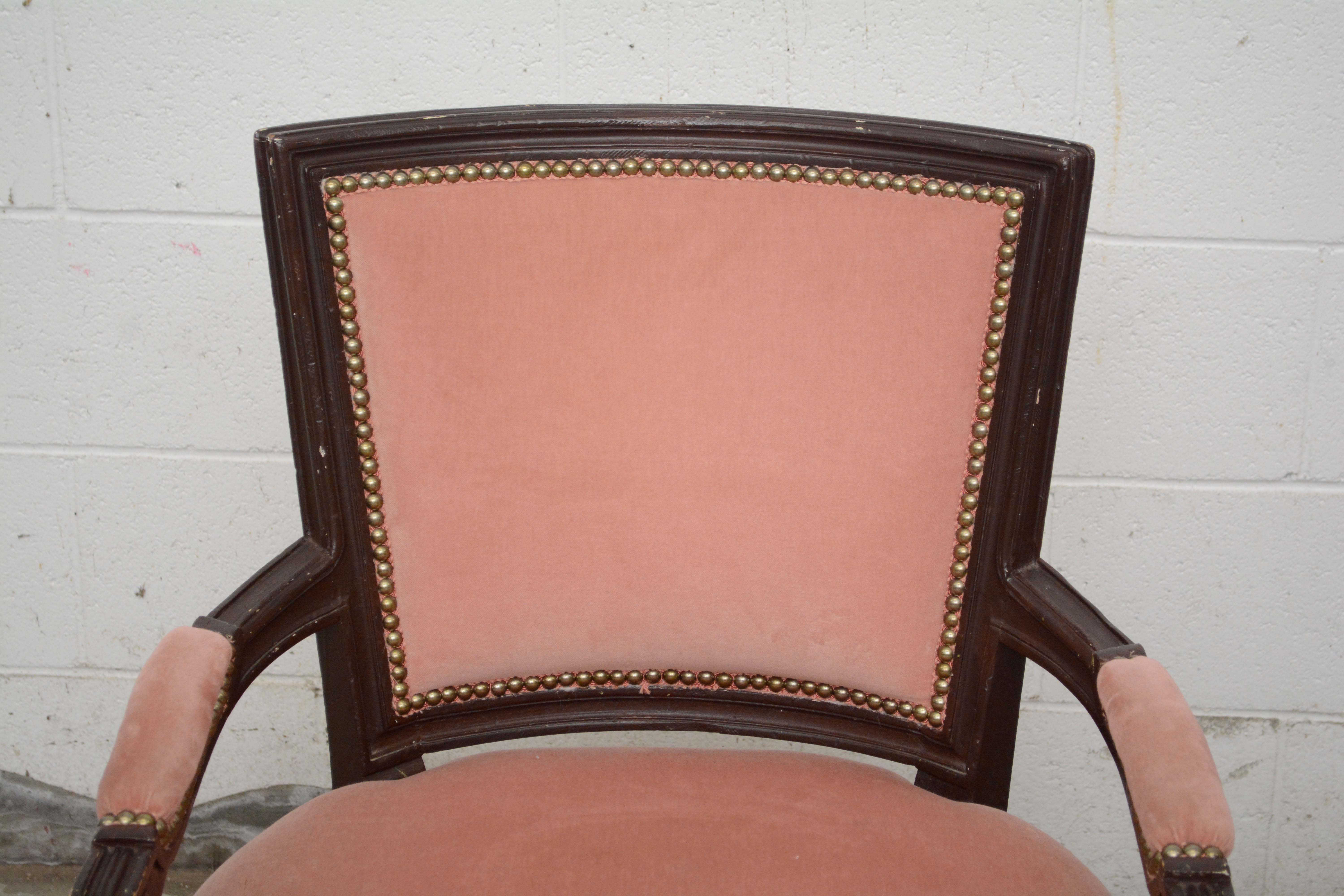 Pair of Louis XVI Style Painted Wooden Fauteuils, 20th Century