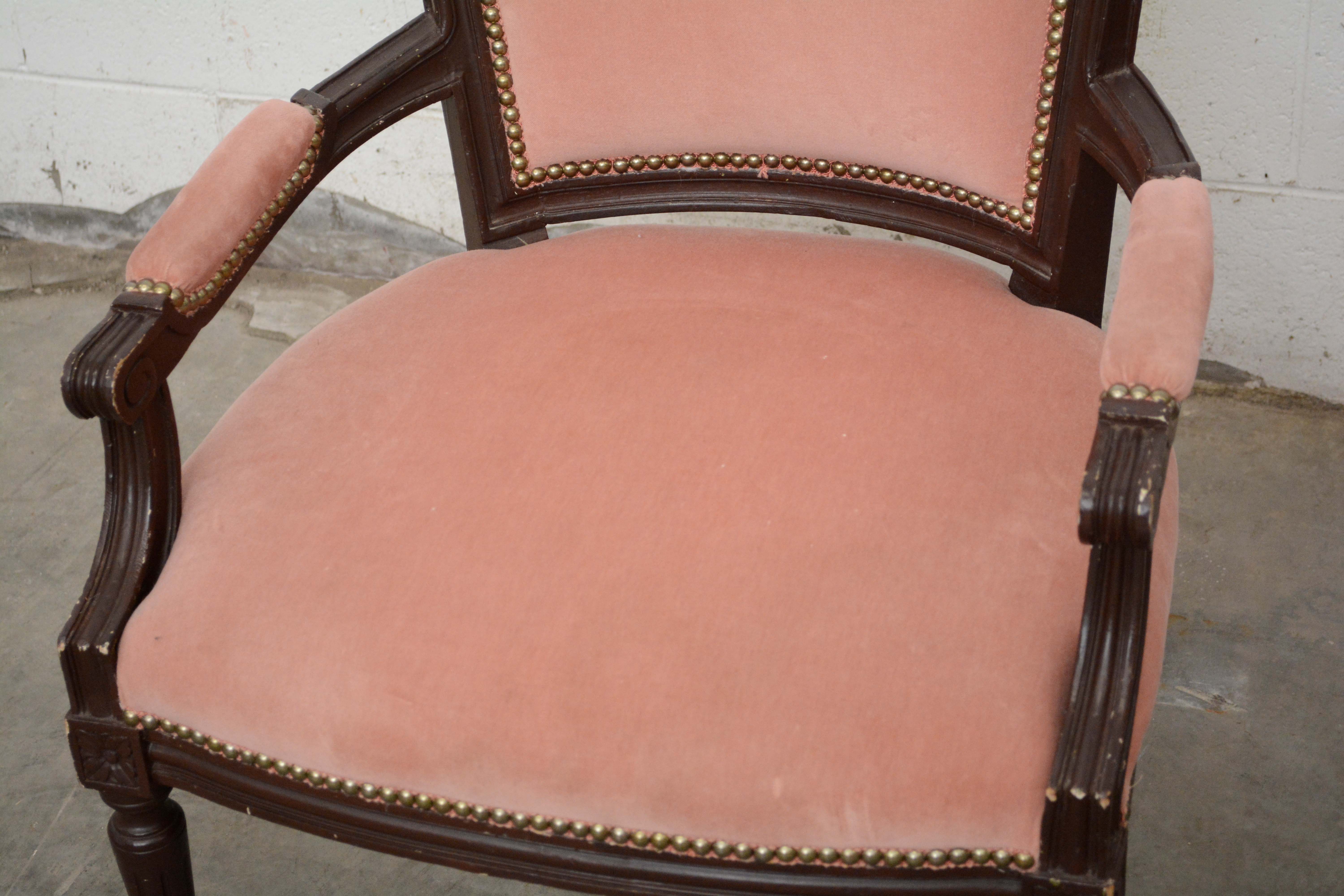 Pair of Louis XVI Style Painted Wooden Fauteuils, 20th Century