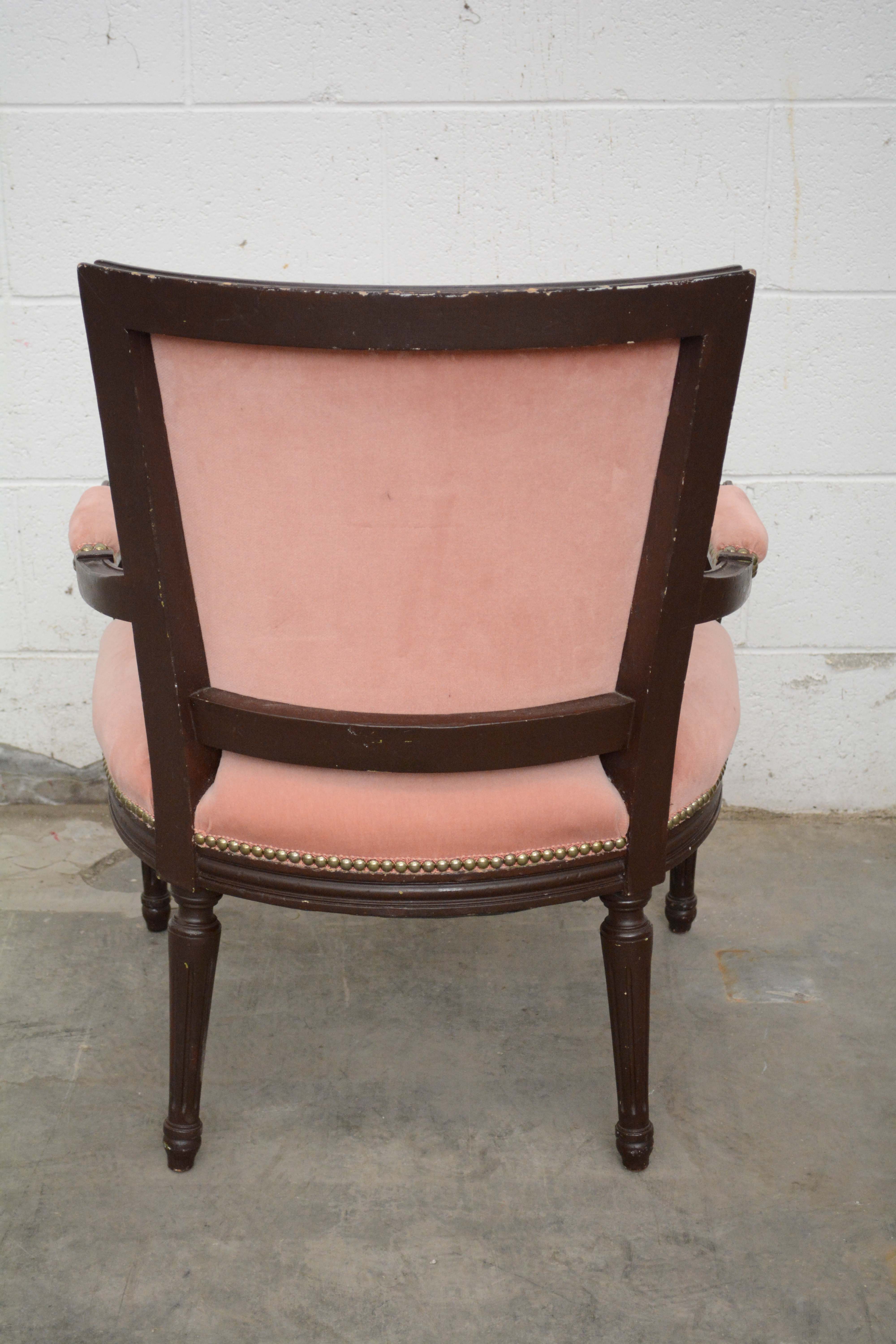 Pair of Louis XVI Style Painted Wooden Fauteuils, 20th Century