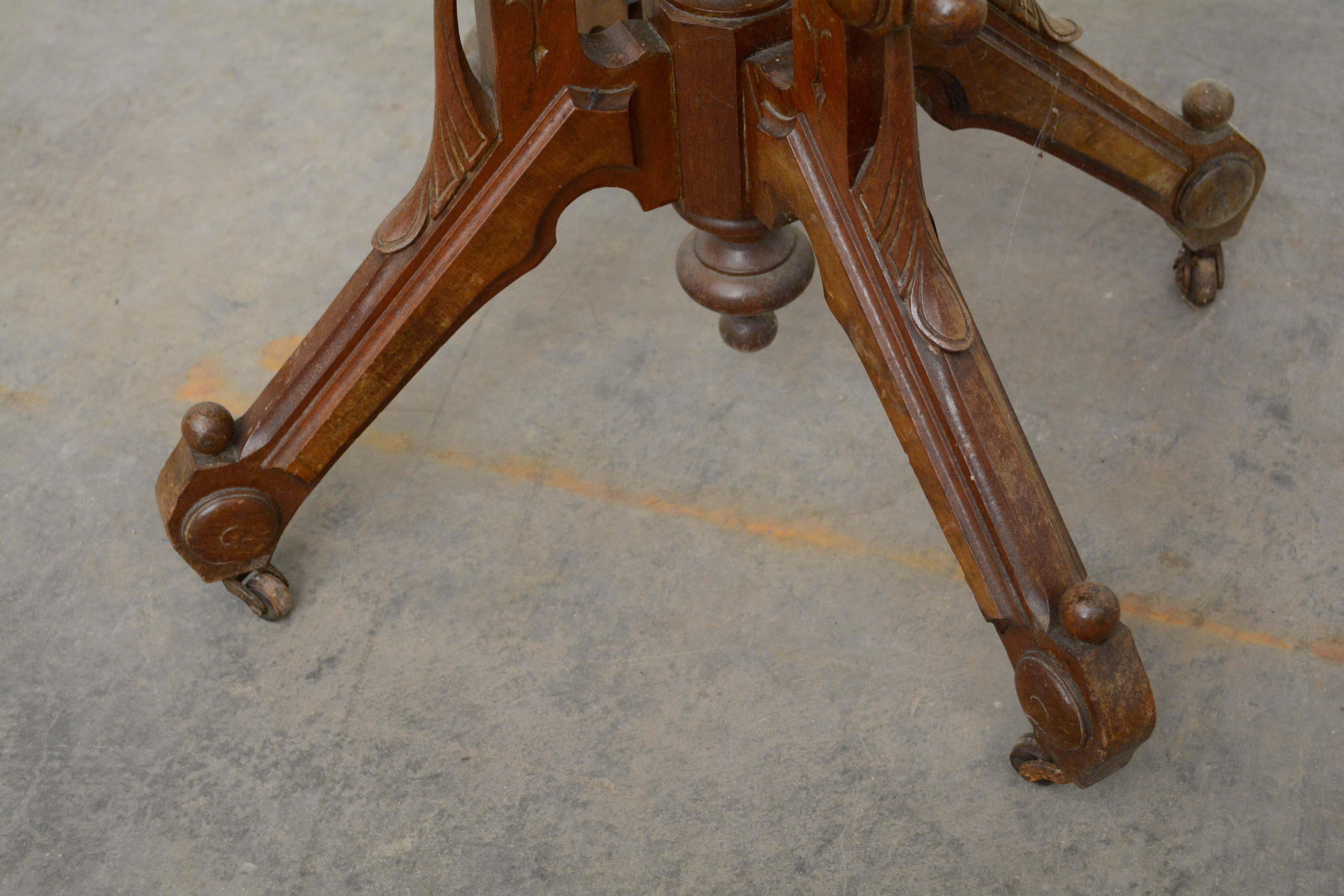 Victorian Walnut and Pink Marble Side Table, Late 19th Century