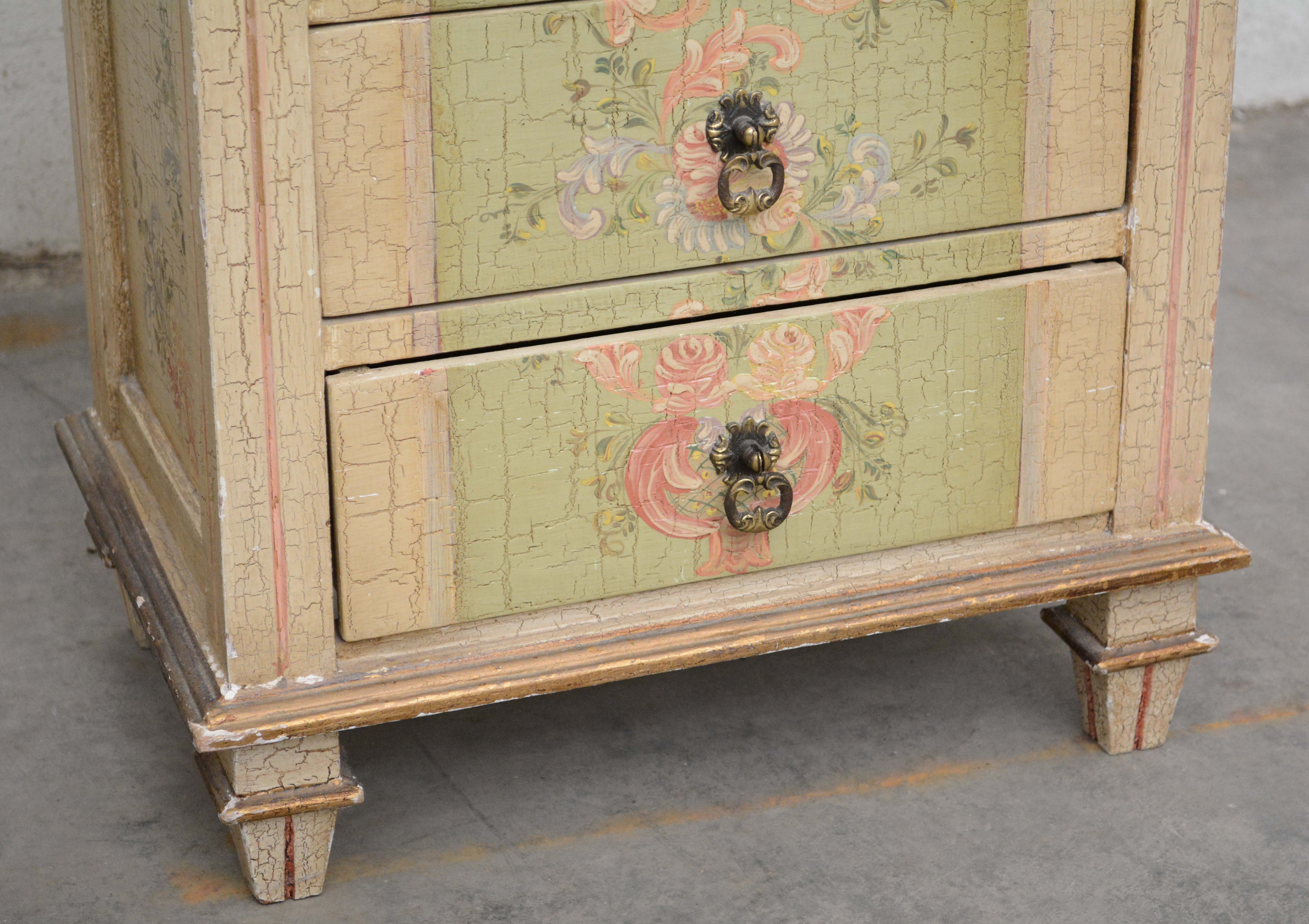 Two French Provincial Style Paint-Decorated Chests of Drawers, 20th Century
