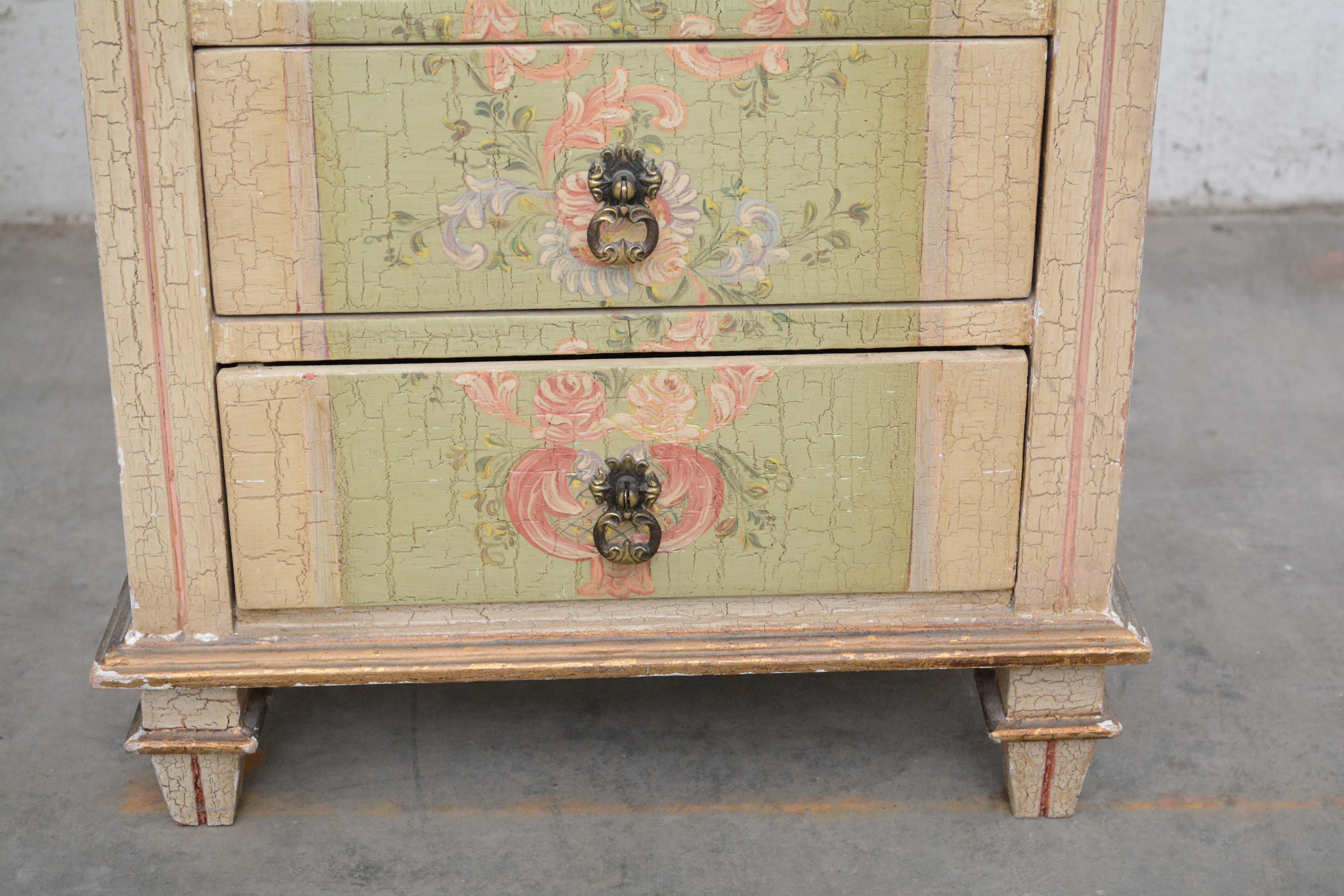 Two French Provincial Style Paint-Decorated Chests of Drawers, 20th Century