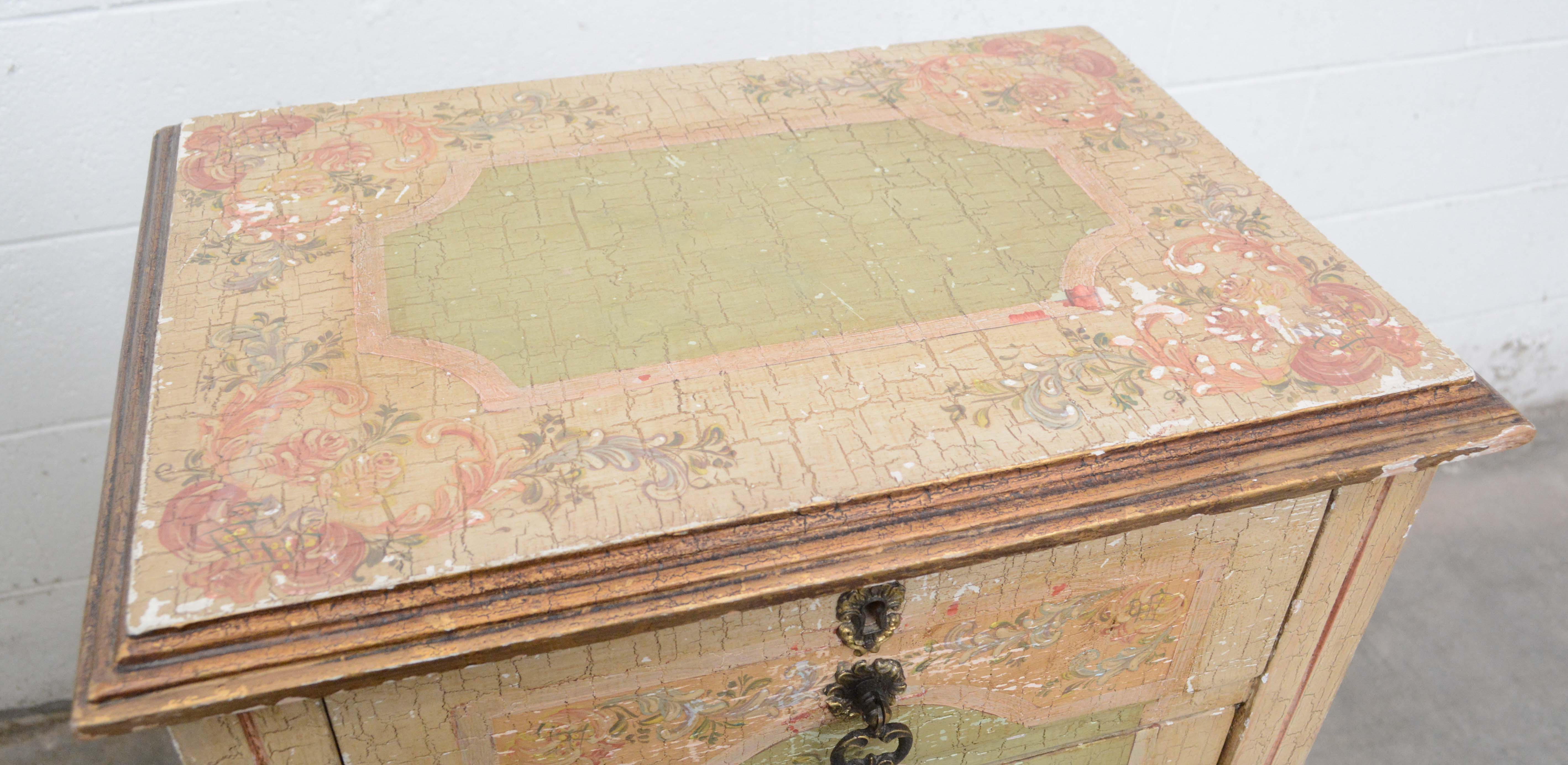 Two French Provincial Style Paint-Decorated Chests of Drawers, 20th Century