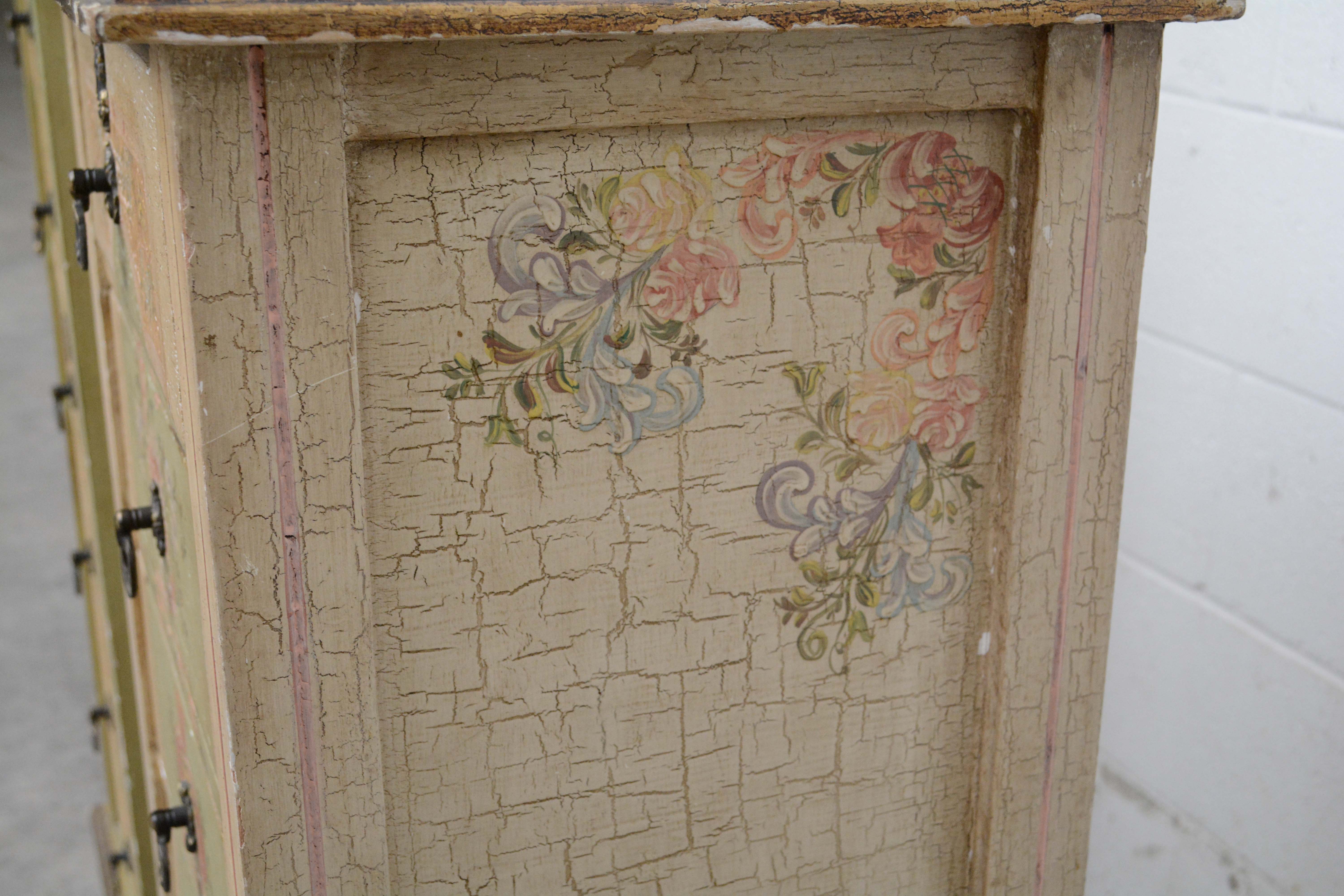 Two French Provincial Style Paint-Decorated Chests of Drawers, 20th Century