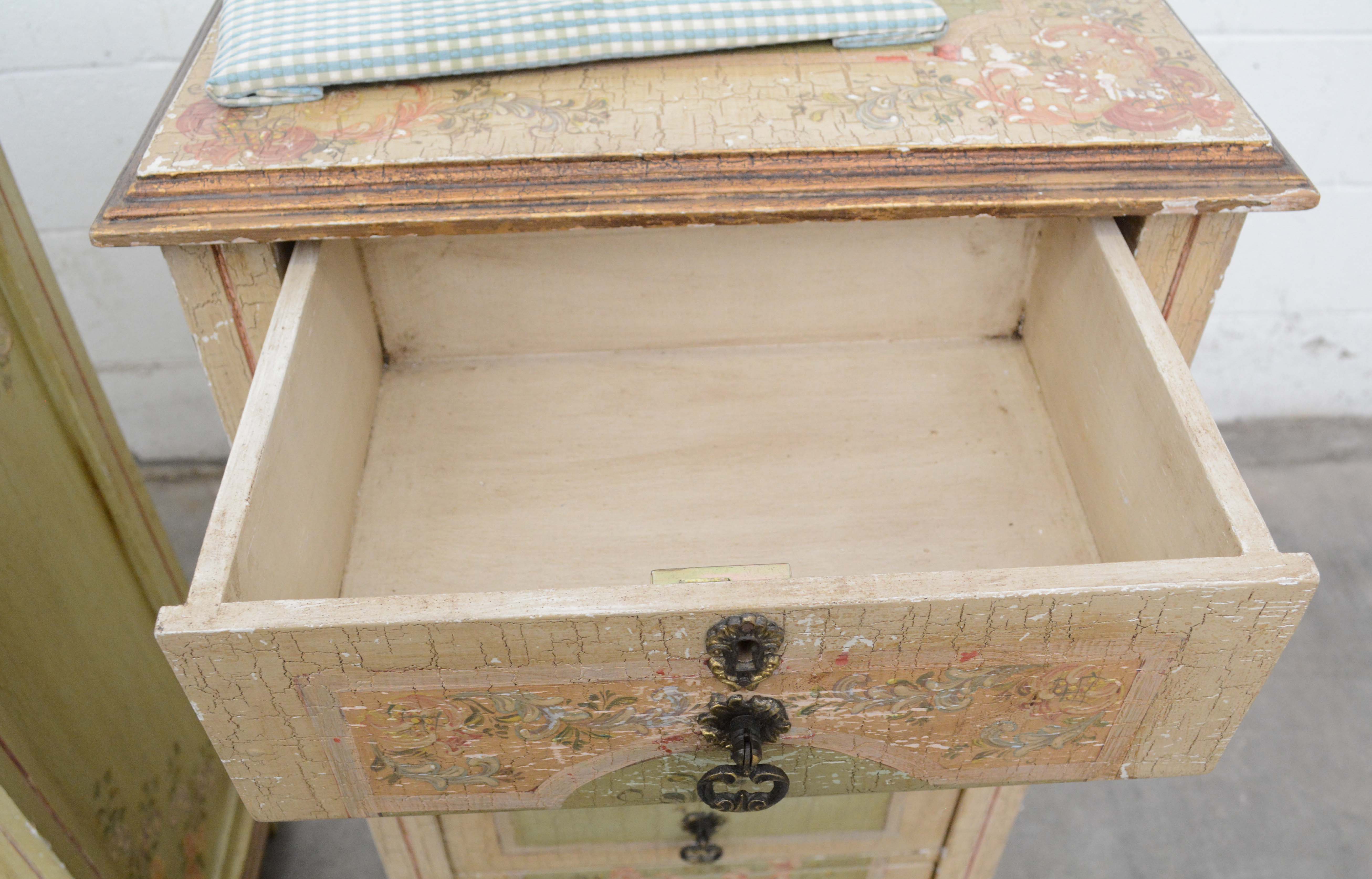 Two French Provincial Style Paint-Decorated Chests of Drawers, 20th Century