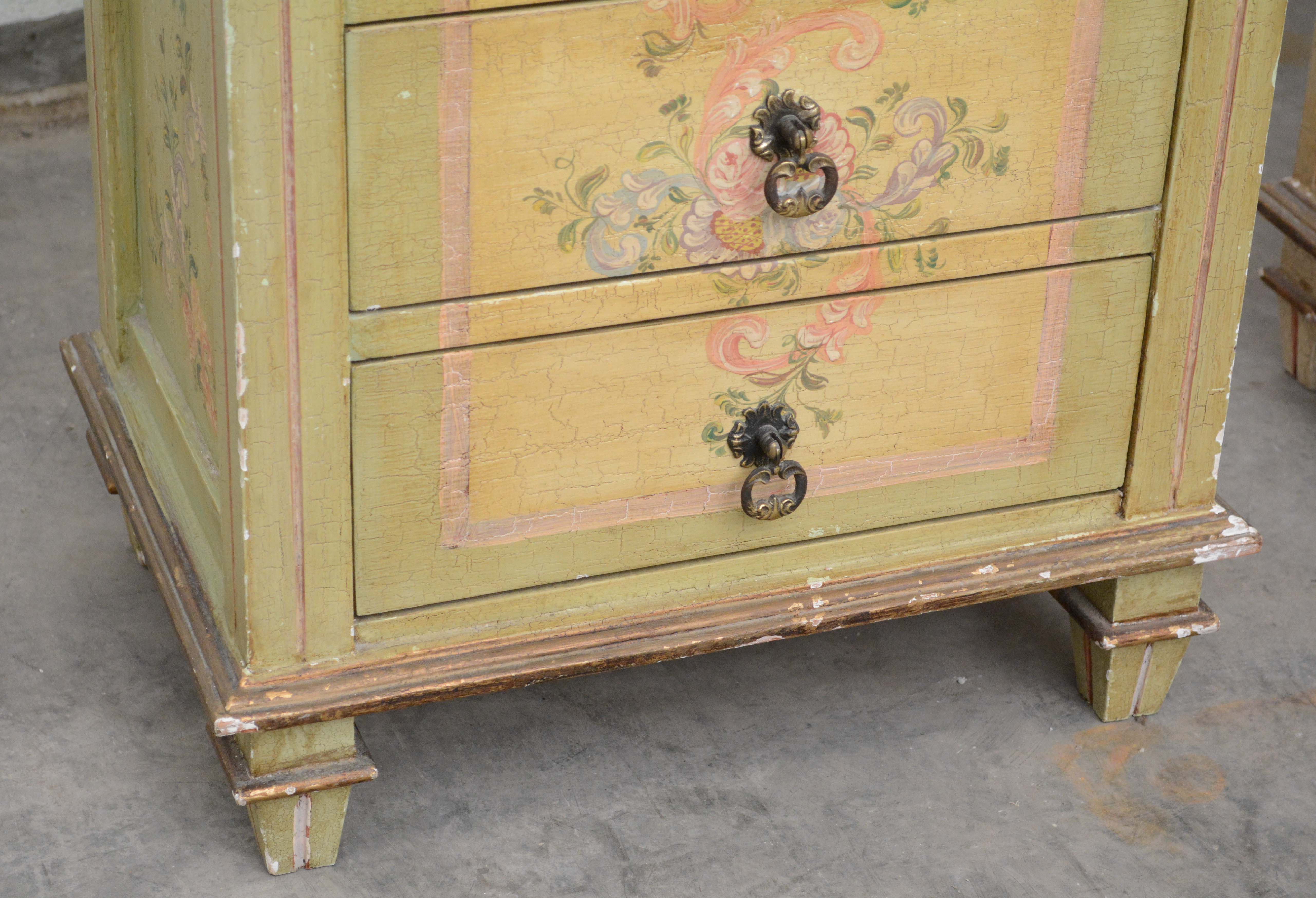 Two French Provincial Style Paint-Decorated Chests of Drawers, 20th Century