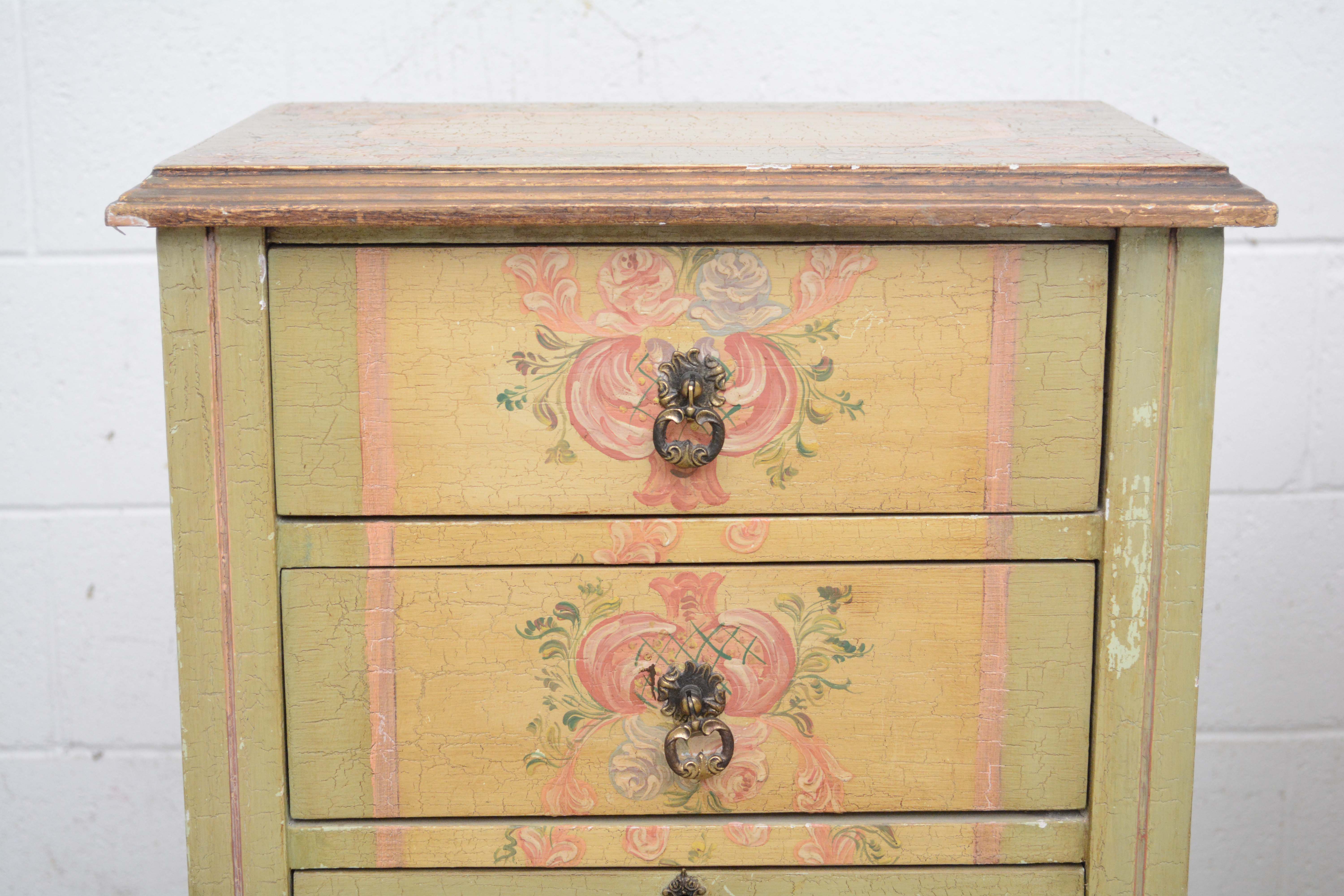 Two French Provincial Style Paint-Decorated Chests of Drawers, 20th Century