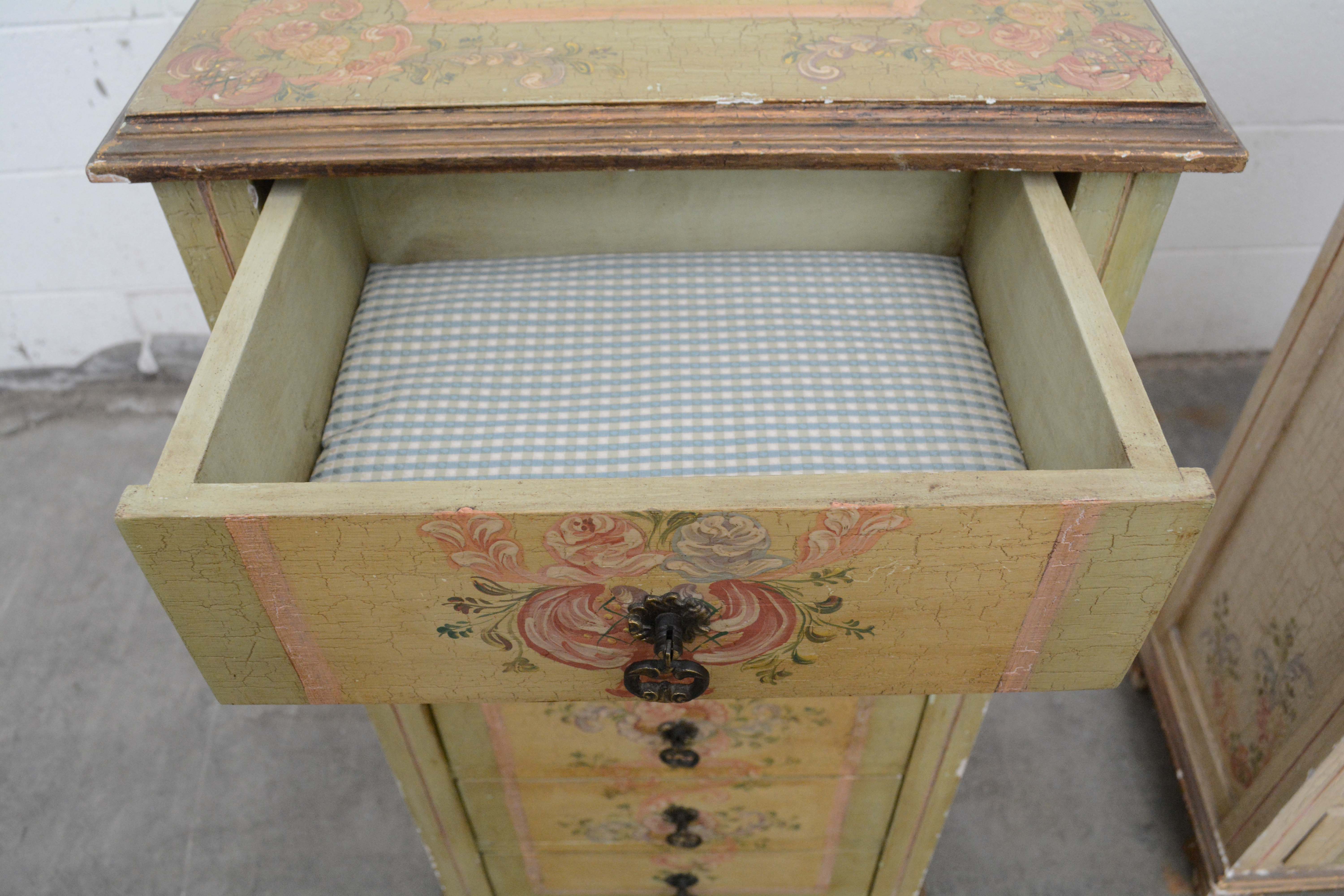 Two French Provincial Style Paint-Decorated Chests of Drawers, 20th Century