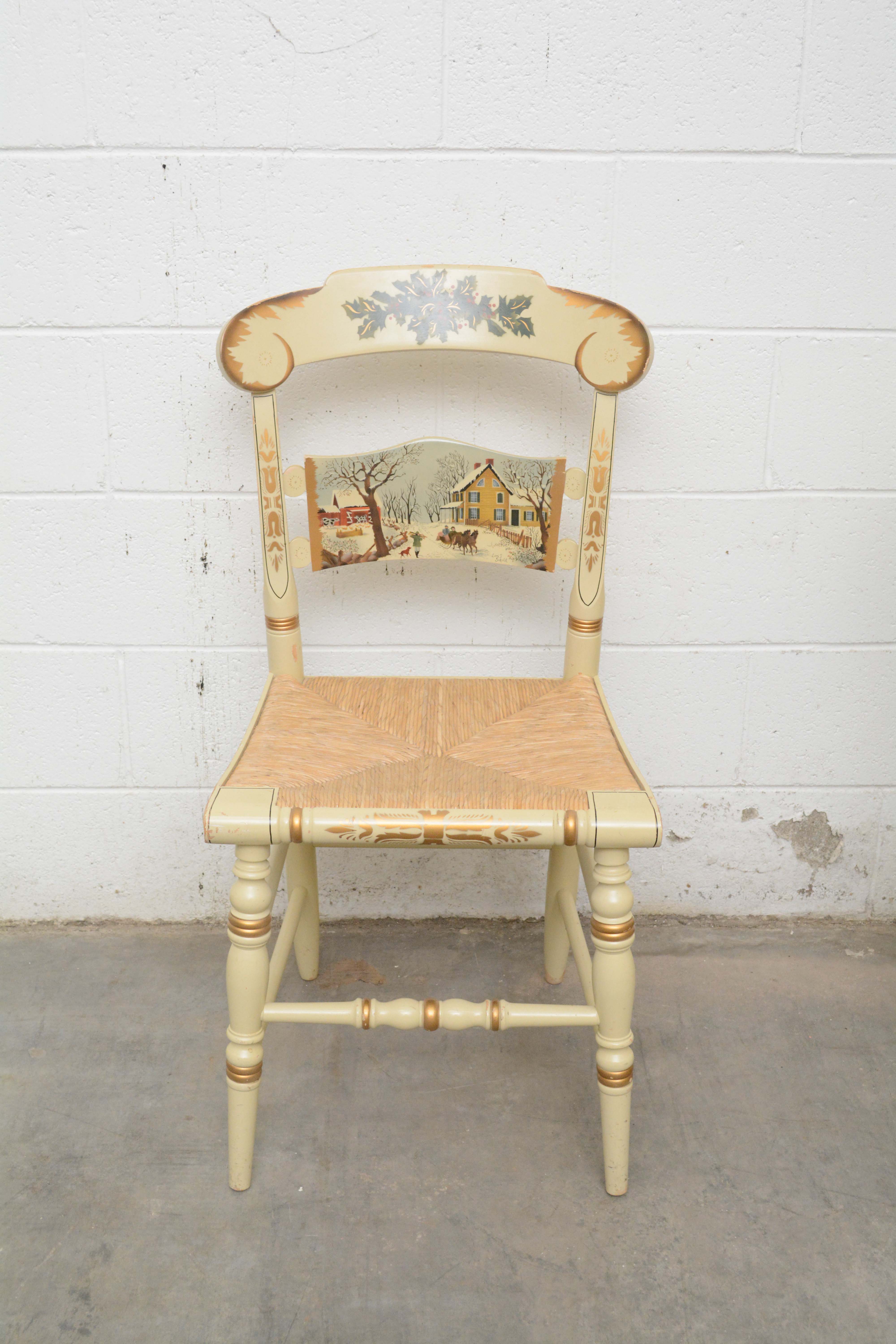 Painted Wood Limited Edition Christmas Chairs by Hitchcock, Late 20th Century